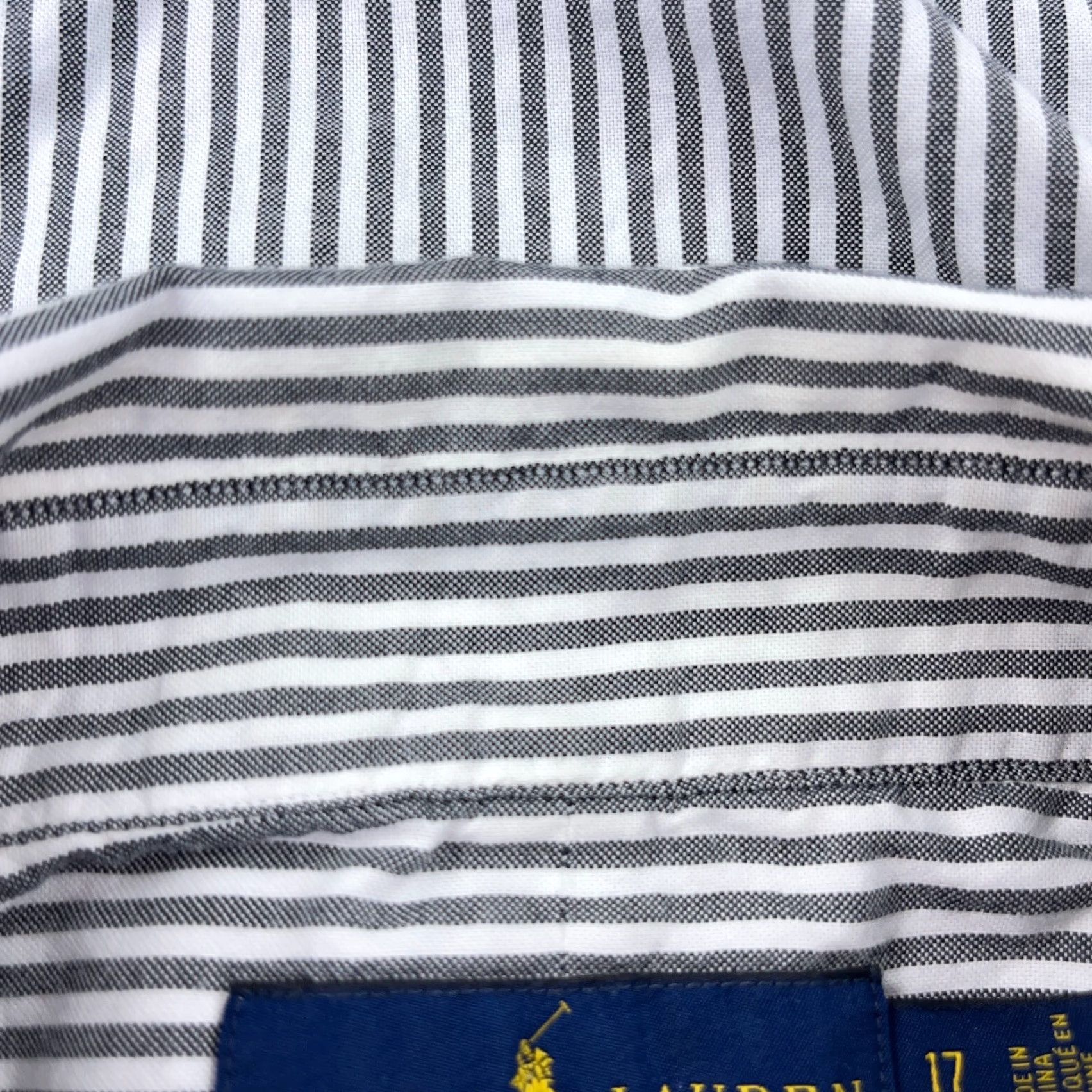 Ralph Lauren Ralph Lauren Shirt Men 17 34 Gray Button Up Oxford Cloth Striped Dress XL Purple Shirt-Men Gray Striped Button-Front Casual Dress Oxford Cloth Size 46R - 7 Thumbnail