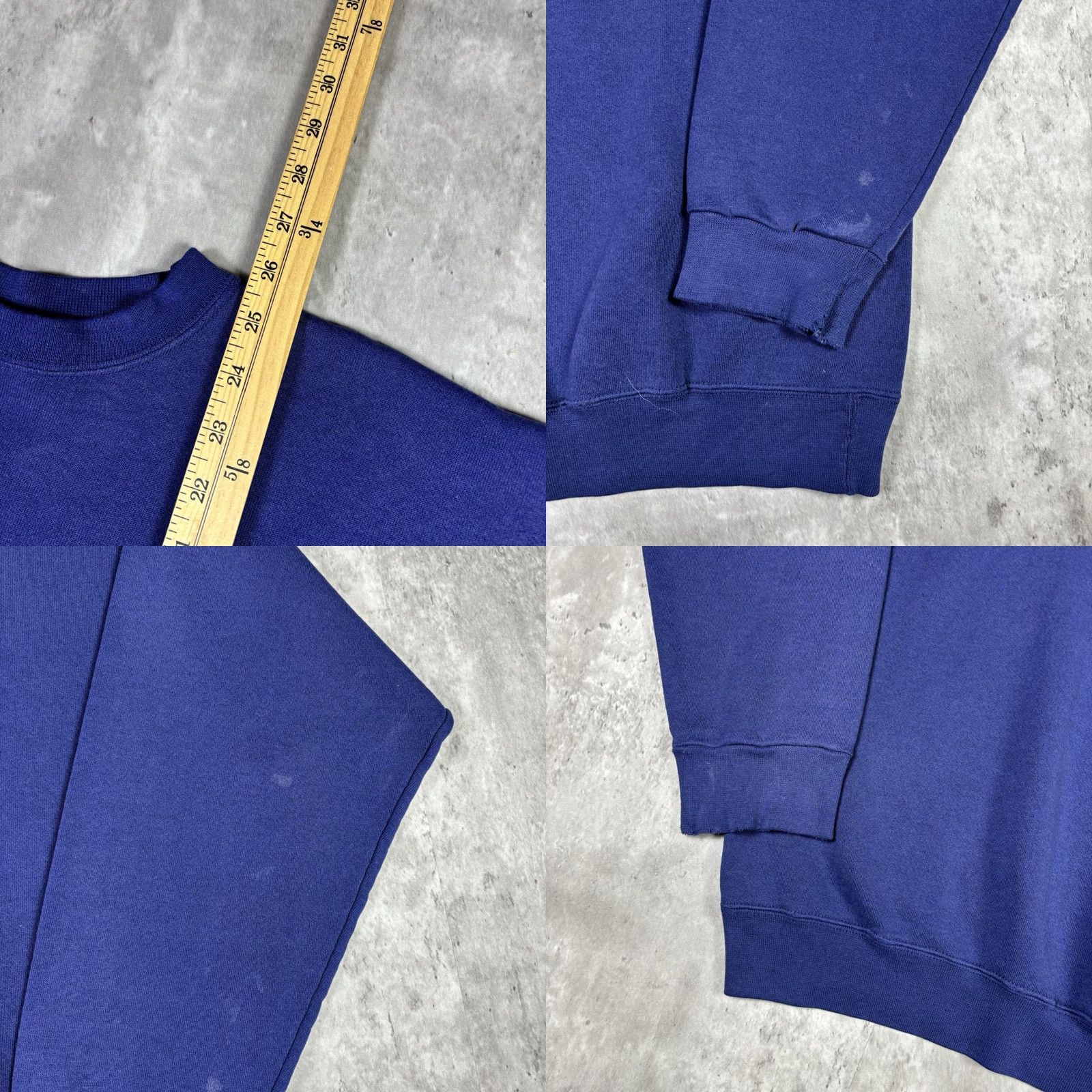 Vintage Vtg 80s Faded Distressed Blank Crewneck Sweatshirt Navy Blue Grunge Skate M-L Navy Blue Size US L / EU 52-54 / 3 - 8 Thumbnail