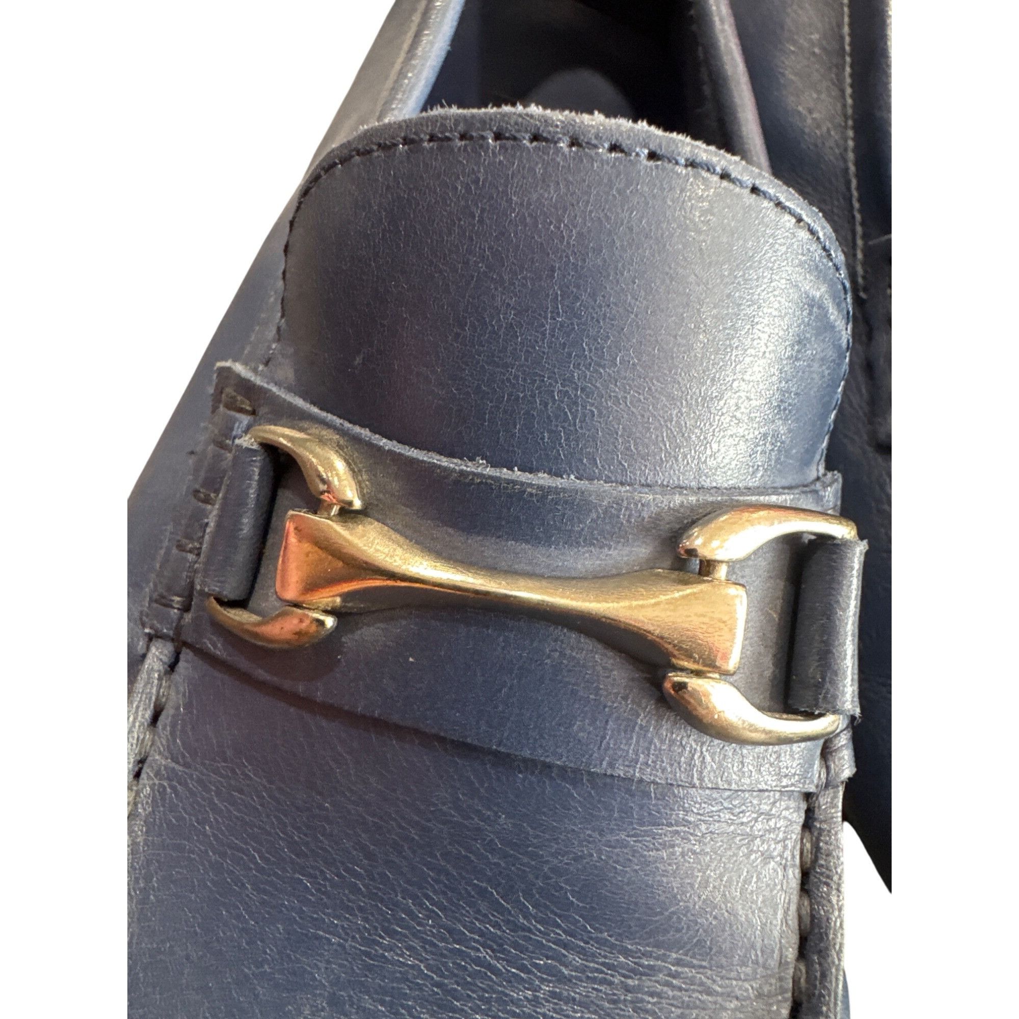 Mercanti Fiorentini Mercanti Fiorentini Mens Blue Leather Slip-On Loafers Size 1 Size US 10 / EU 43 - 3 Thumbnail