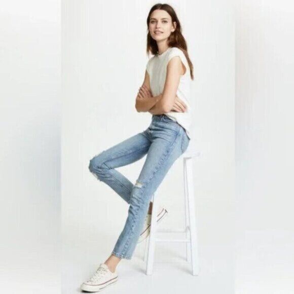 RE/DONE Re/Done (Levi’s) High Rise Straight Distressed Jeans - 27" Size 27" / US 4 / IT 40 - 14 Thumbnail