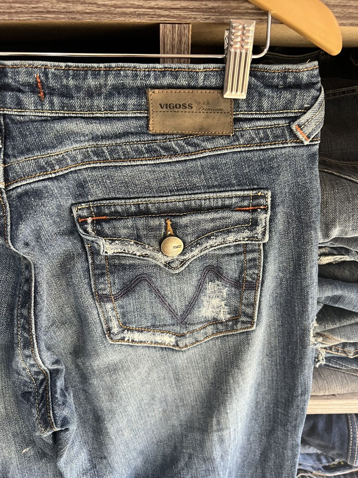 Other 🔥Rare Vigoss Jeans Wide Leg Distressed Denim Size US 35 - 15 Thumbnail