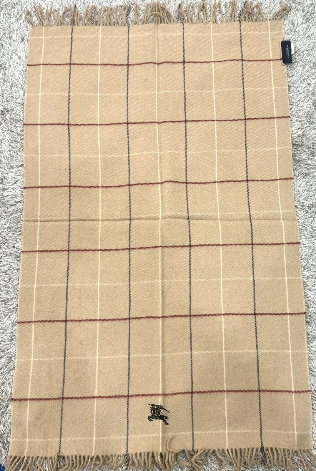 Burberry BURBERRY LONDON EMBROIDERED LOGO WOOL MUFFLER Size ONE SIZE - 3 Thumbnail