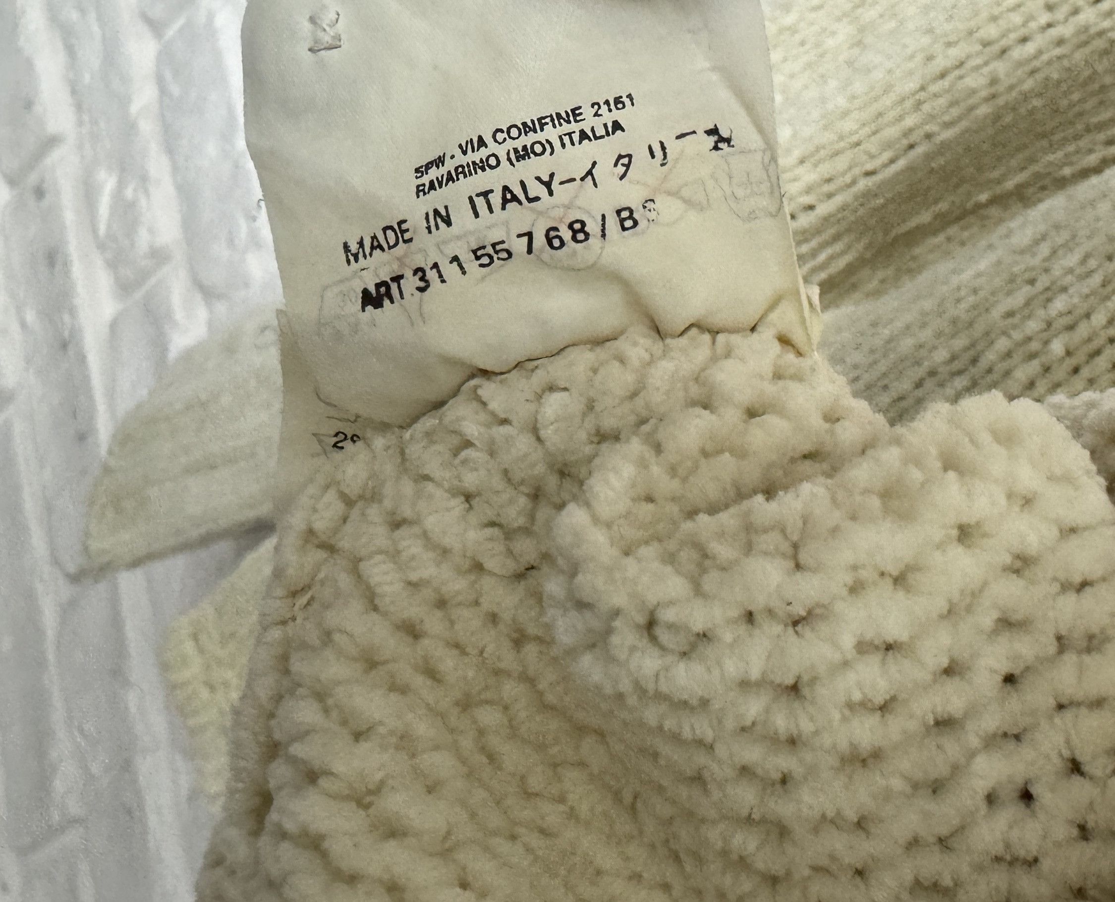 Stone Island 90s Stone Island 1998 Chenille Knit Pullover Cream Sweater L Size US L / EU 52-54 / 3 - 9 Thumbnail