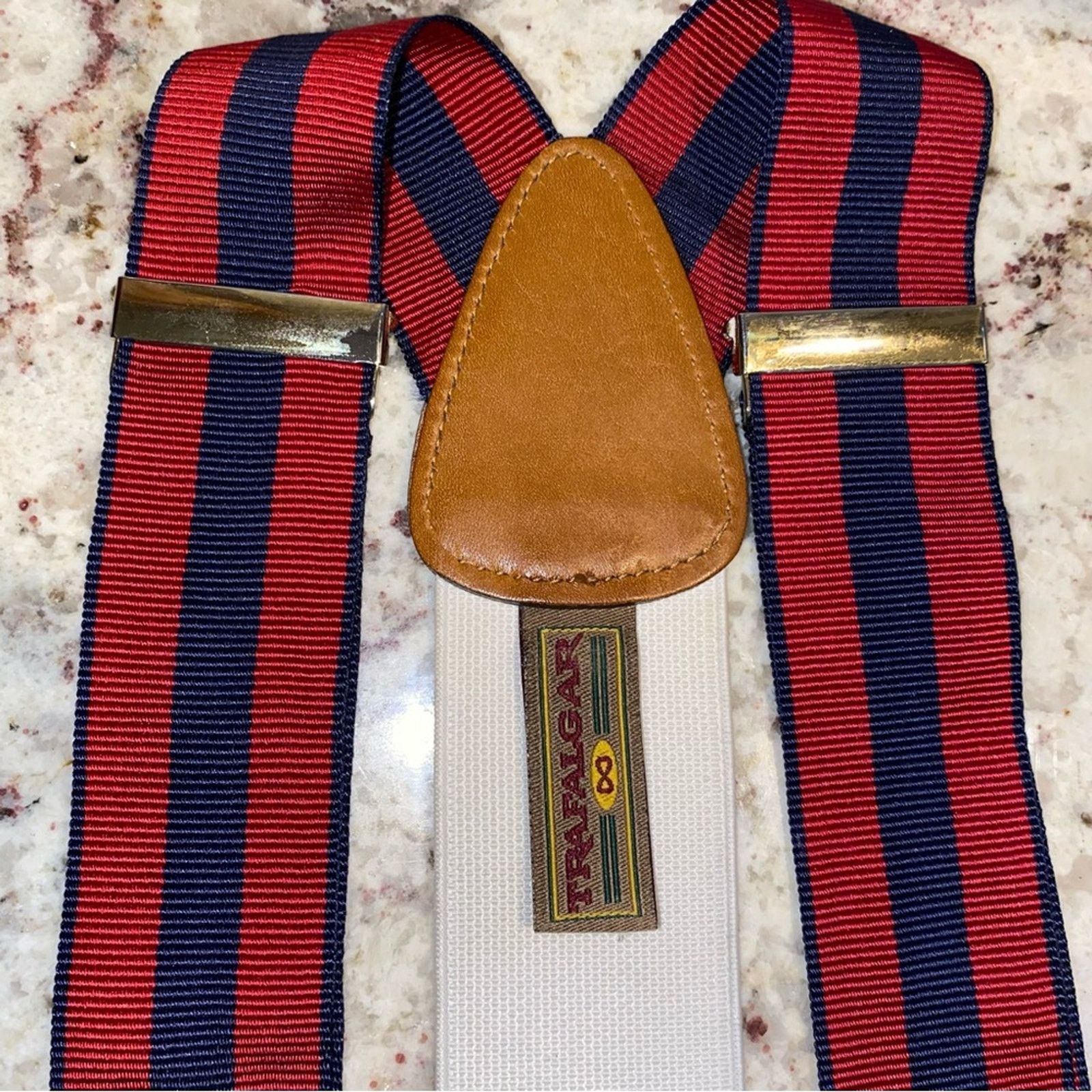 Trafalgar Trafalgar $99 Striped Non Stretch Ribbon Button Braces Size ONE SIZE - 5 Thumbnail