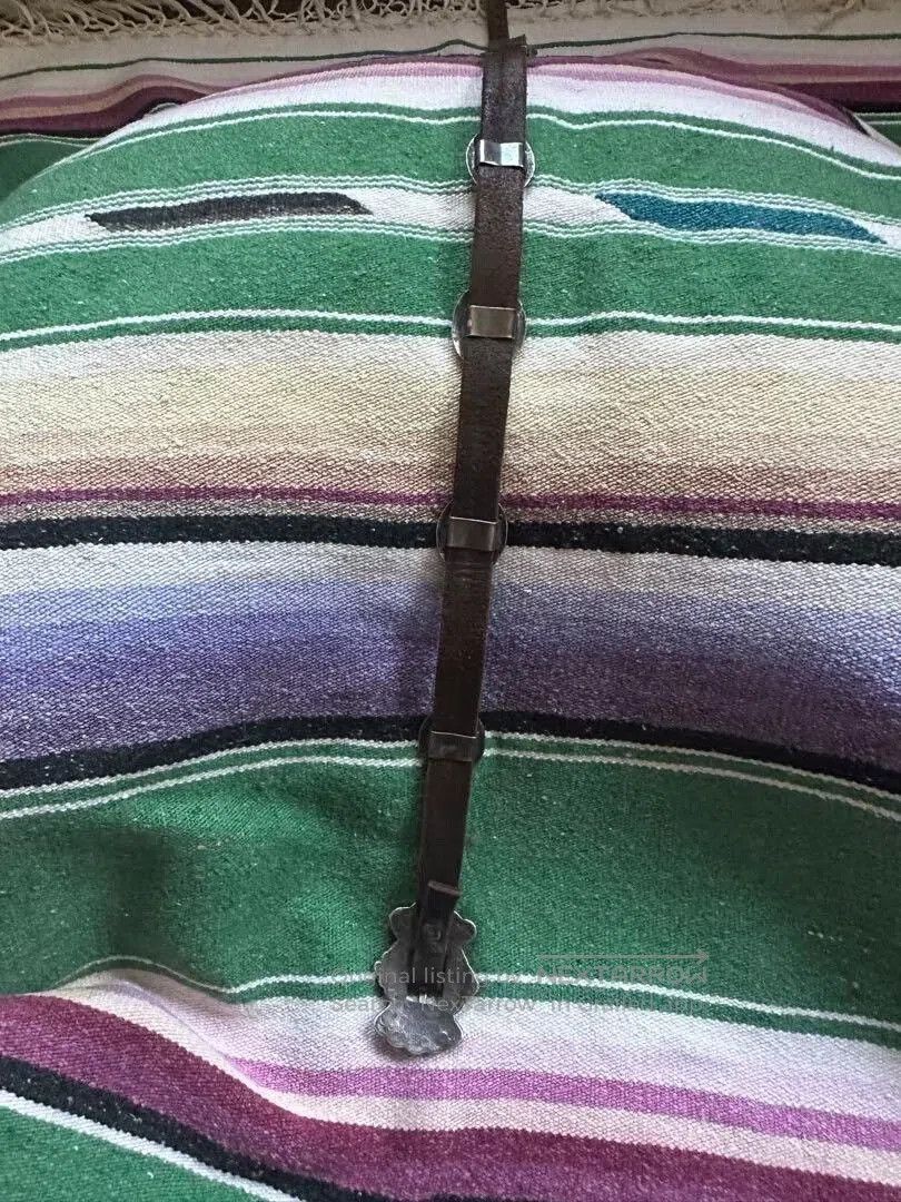 Japanese Brand Navajo Silver Turquoise Leather Belt Bracelet. Size ONE SIZE - 8 Thumbnail