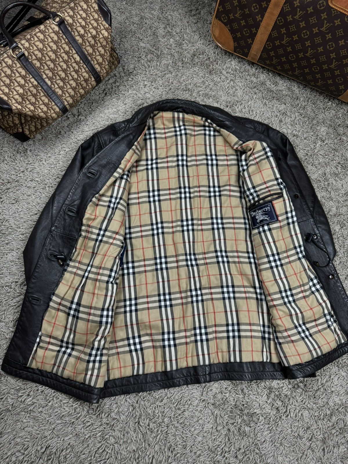 Burberry × Vintage Vintage leather jacket Burberry original luxury casual item Size US L / EU 52-54 / 3 - 2 Thumbnail
