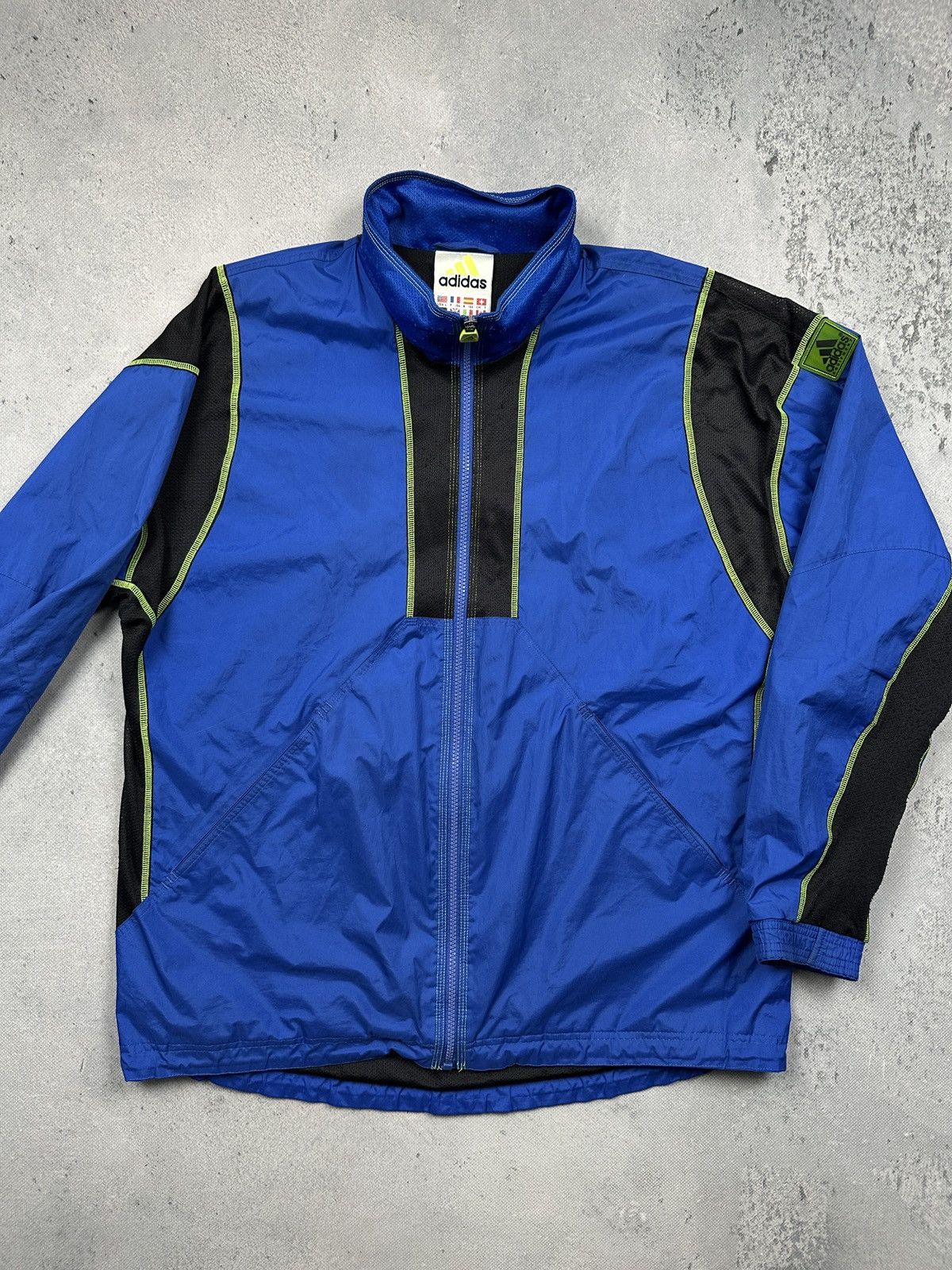 Adidas Vintage Adidas Equipment Blue Black Neon Trim Jacket 90s 80s Size US XL / EU 56 / 4 - 9 Thumbnail