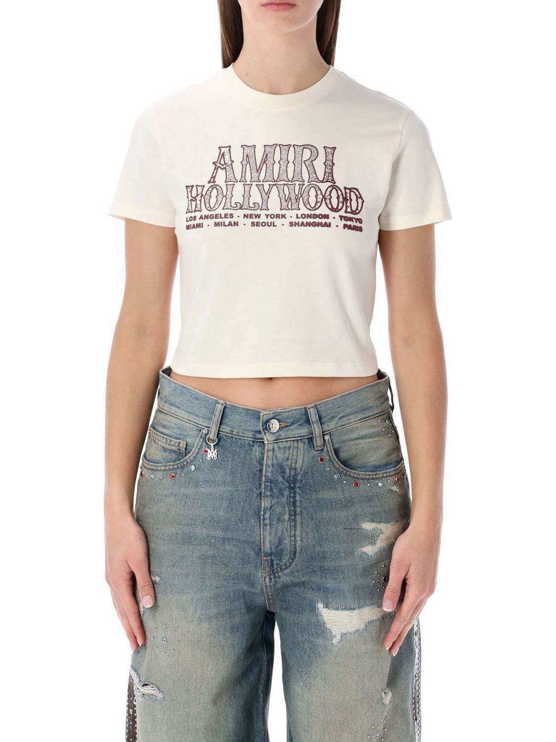 Amiri Amiri T-Shirt Woman White Size S / US 4 / IT 40 - 1 Thumbnail