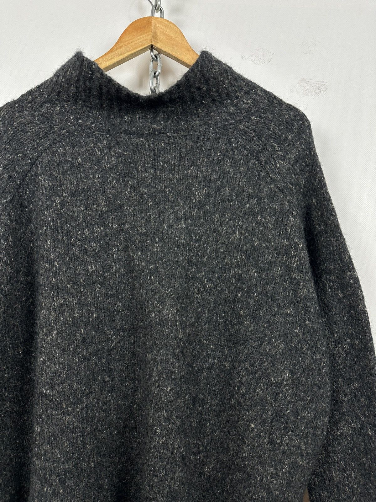 Rundholz Rundholz Wool/Alpaca/Linen Gray Oversized High Neck Sweater Size M / US 6-8 / IT 42-44 - 14 Thumbnail