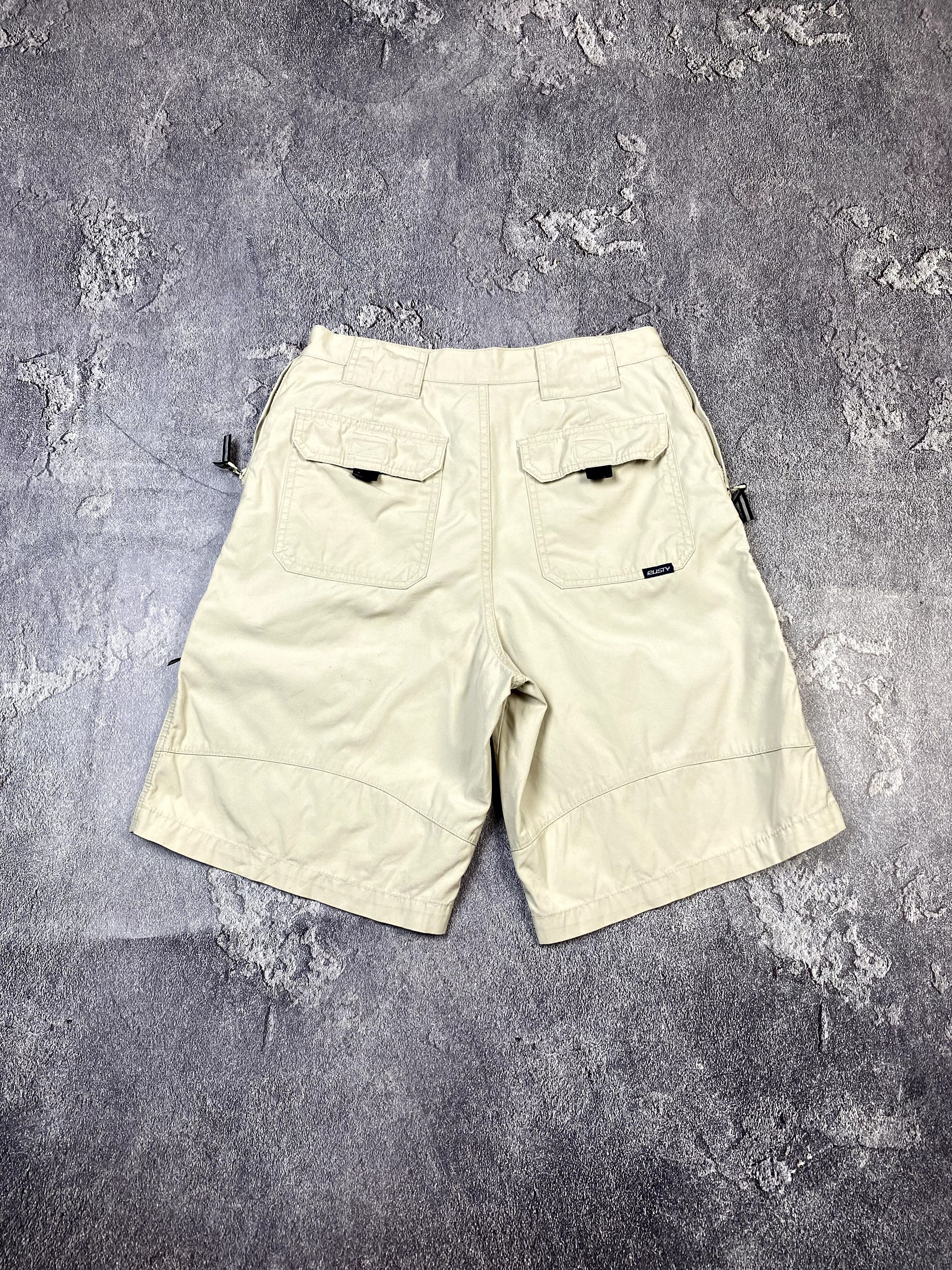 Rusty Y2K 2000s Rusty Multi Pocket Biege Cargo Shorts Streetwear Size US 30 / EU 46 - 6 Thumbnail