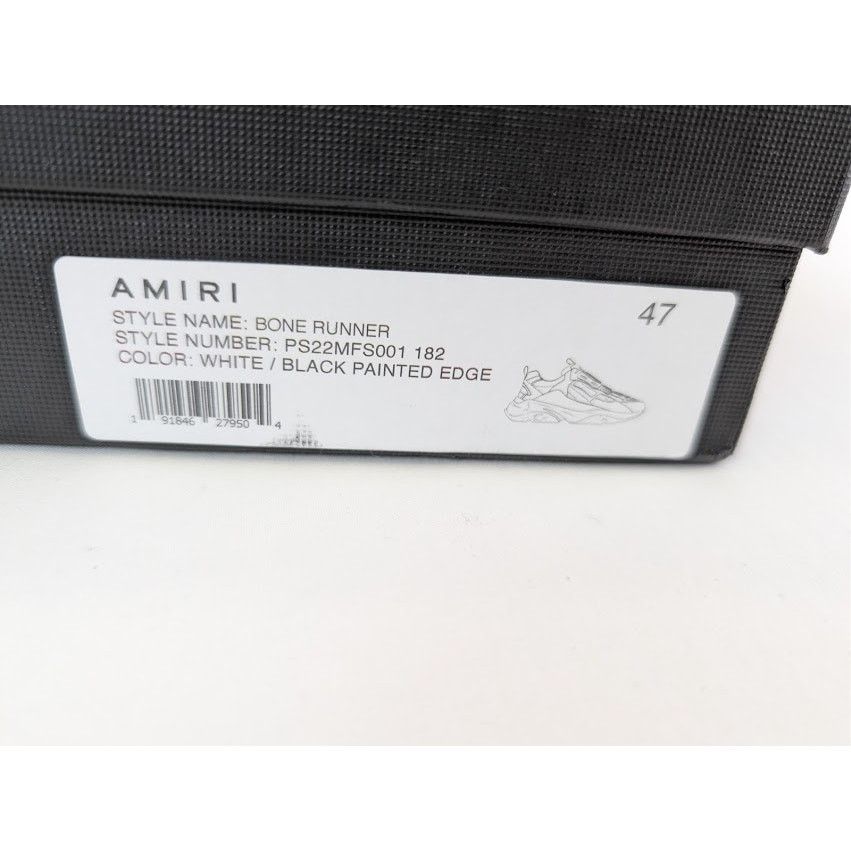 Amiri o1rshd1 Bone Runner Sneakers in White / Black Painted Edge Size US 14 / EU 47 - 24 Thumbnail