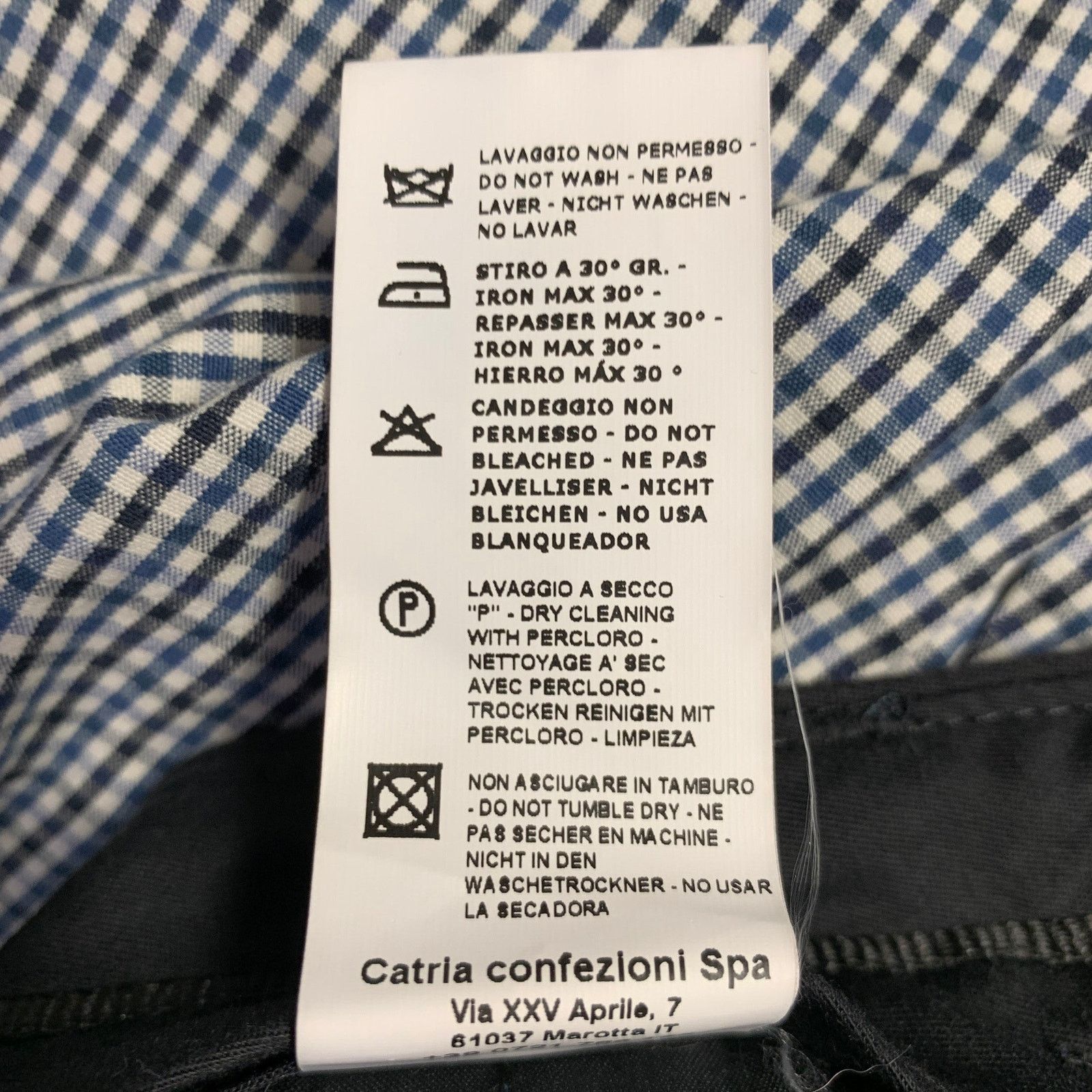 DEPARTMENT5 Size 35 White Navy Black Plaid Cotton Blend Casual Pants Size US 35 - 6 Thumbnail