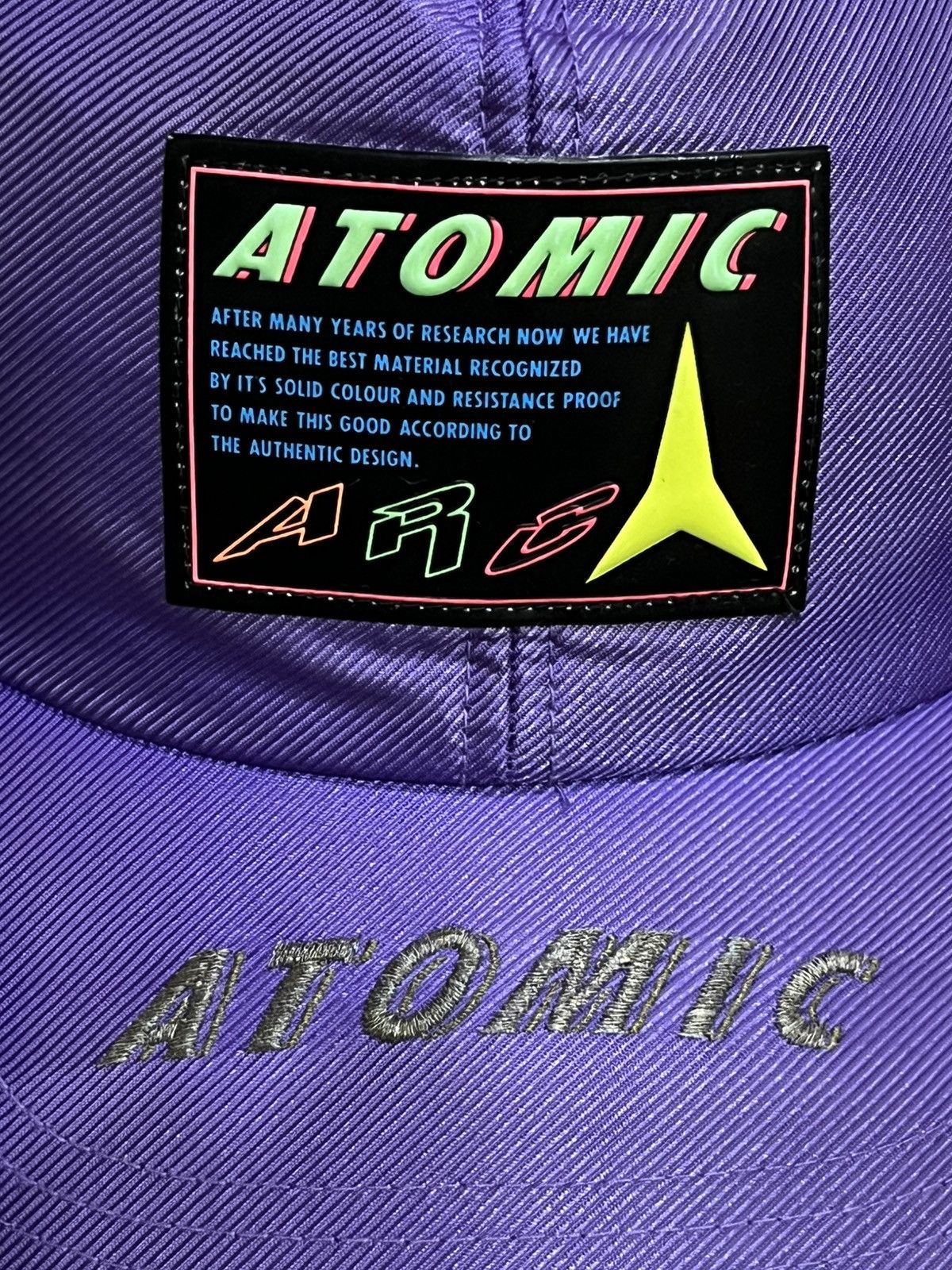 Asics × Chemist Creations RARE 90’s Atomic Arc x ASICS Tech Cap Japan Nylon Purple Hat Size ONE SIZE - 3 Thumbnail
