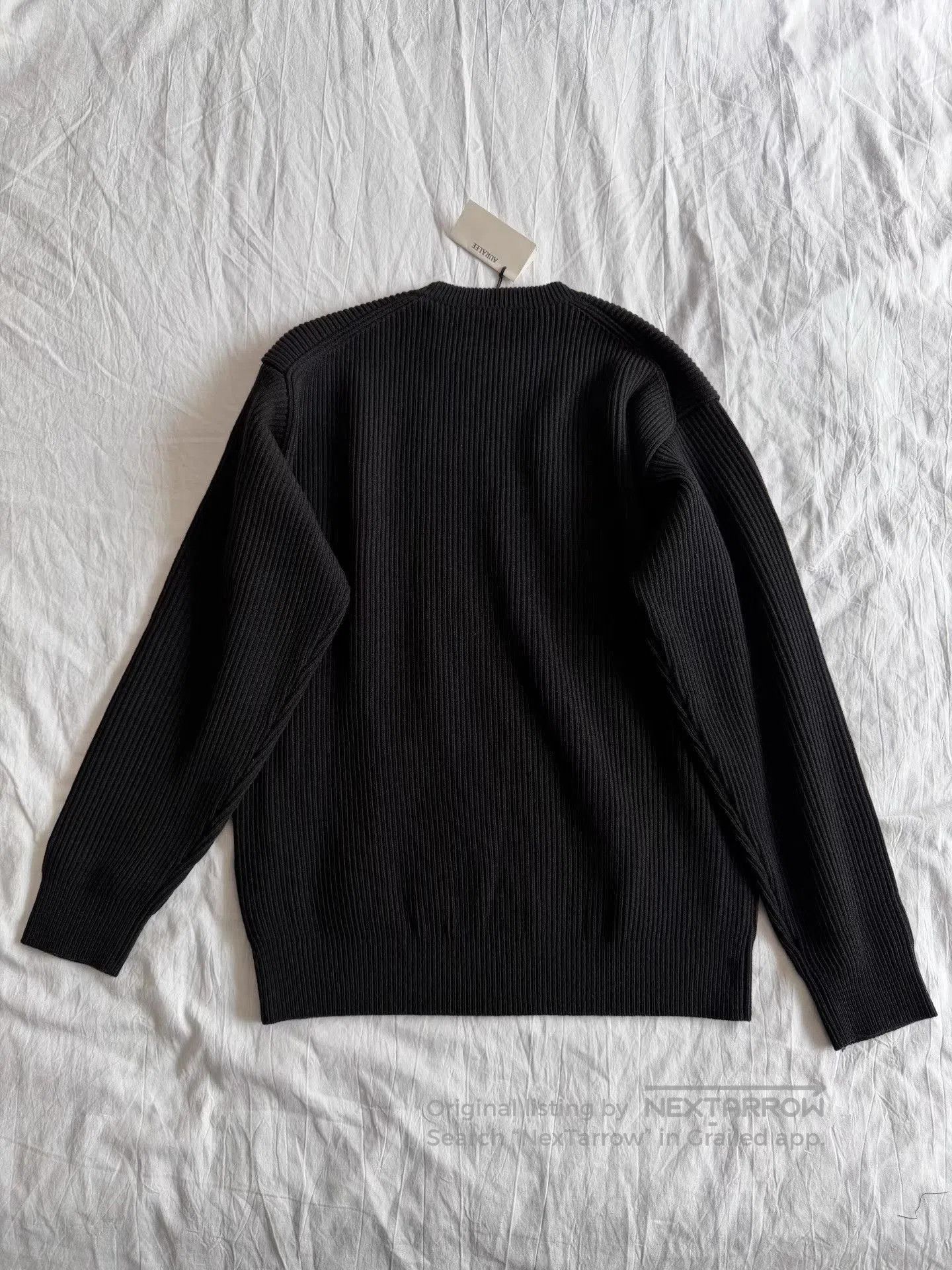 Auralee Black Ribbed Long Sleeve Sweater - Size S. Size US S / EU 44-46 / 1 - 4 Thumbnail