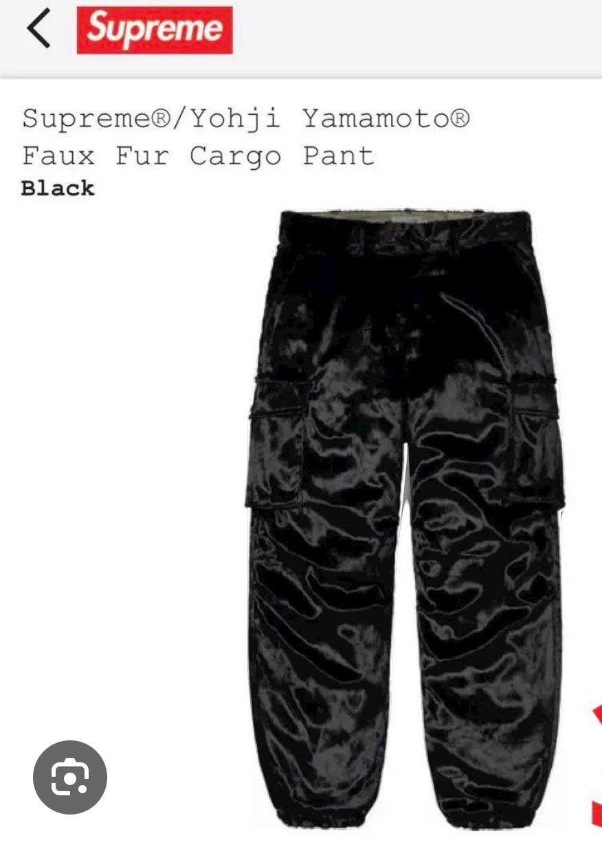 Supreme BLACK YOHJI faux fur SUPREME PANTS WORN 2x sz36 | Grailed