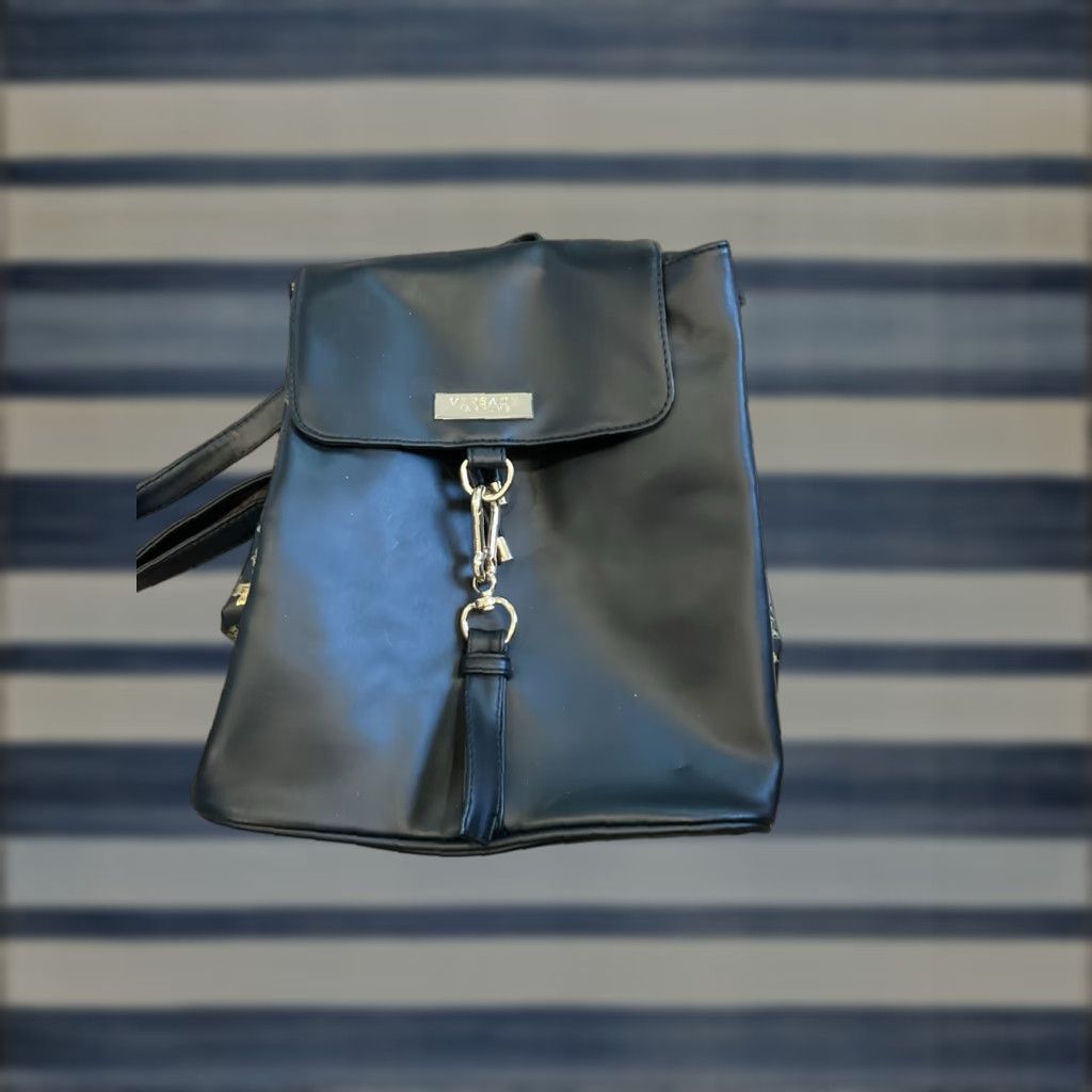 Versace Versace Parfums Backpack Rucksack Women Black PVC Colorful Backpack Size ONE SIZE - 1 Thumbnail