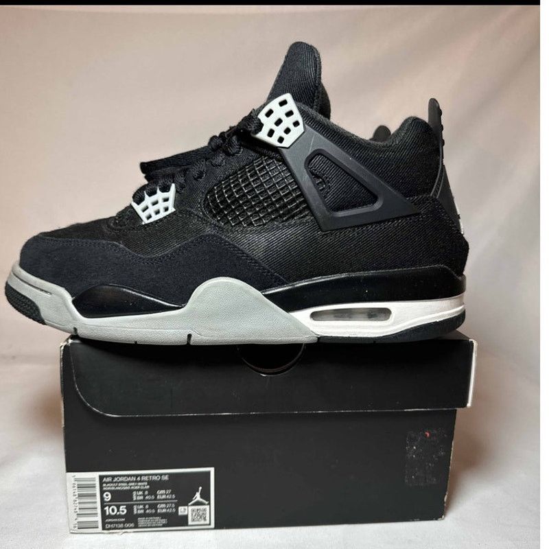 Jordan Brand × Nike Size 9 - Air Jordan 4 Retro SE Black Canvas Men's Shoes Size US 9 / EU 42 - 10 Thumbnail