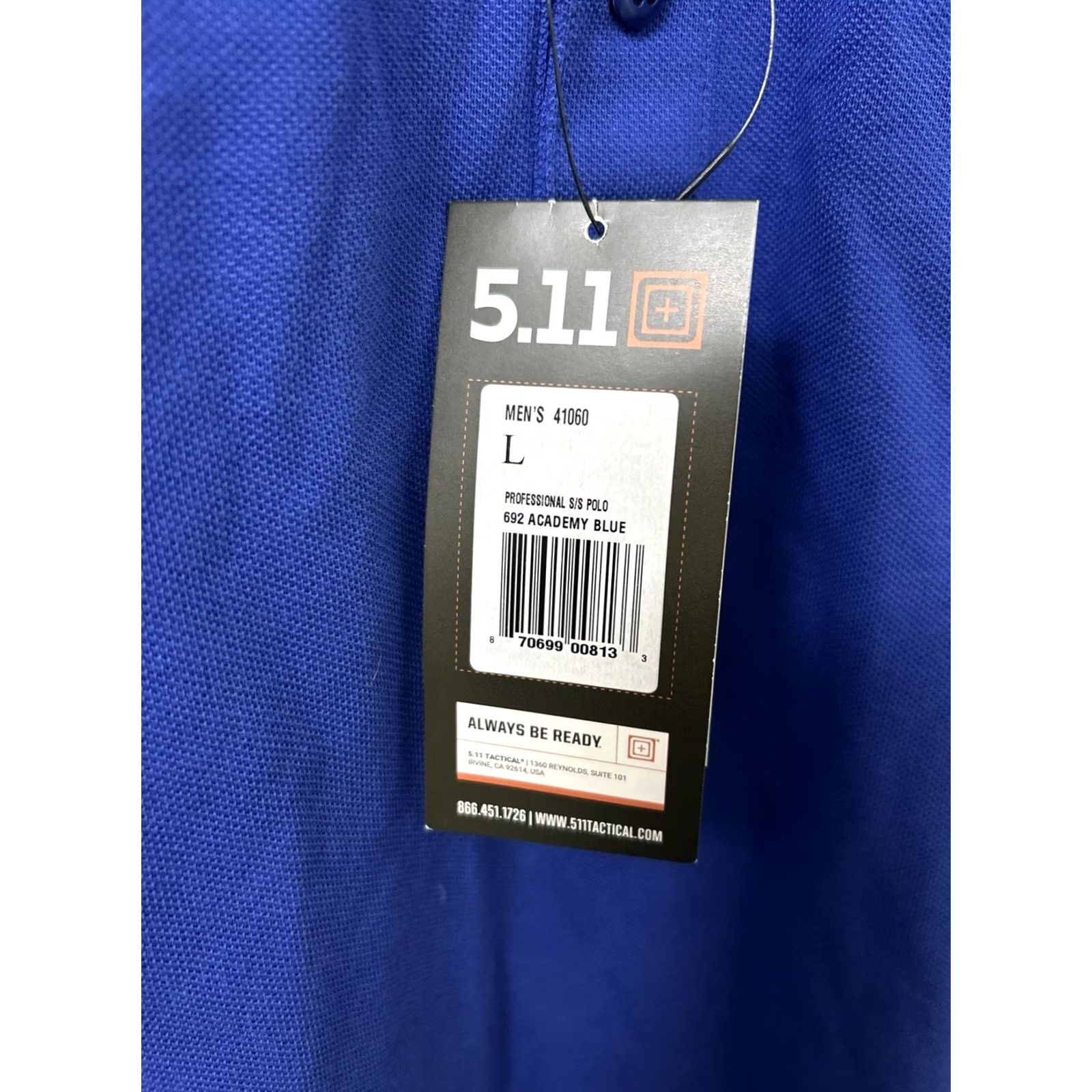 Vintage 5.11 Tactical Polo Shirt Mens Large Academy Blue Short Sleeve NWT Logo Embroidered Pockets Moisture Wicking Breathable Workwear Polo Shirt Size US L / EU 52-54 / 3 - 5 Thumbnail