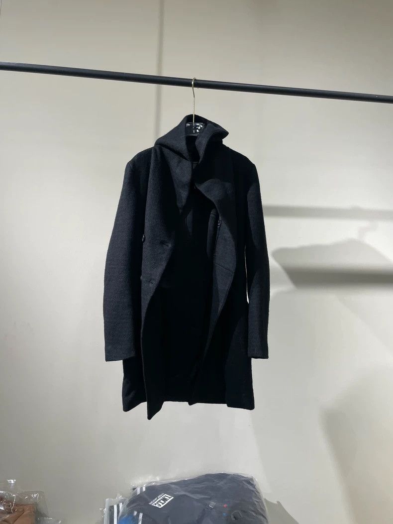 Helmut Lang size MStrong wool hooded women's coat 2501-Nex