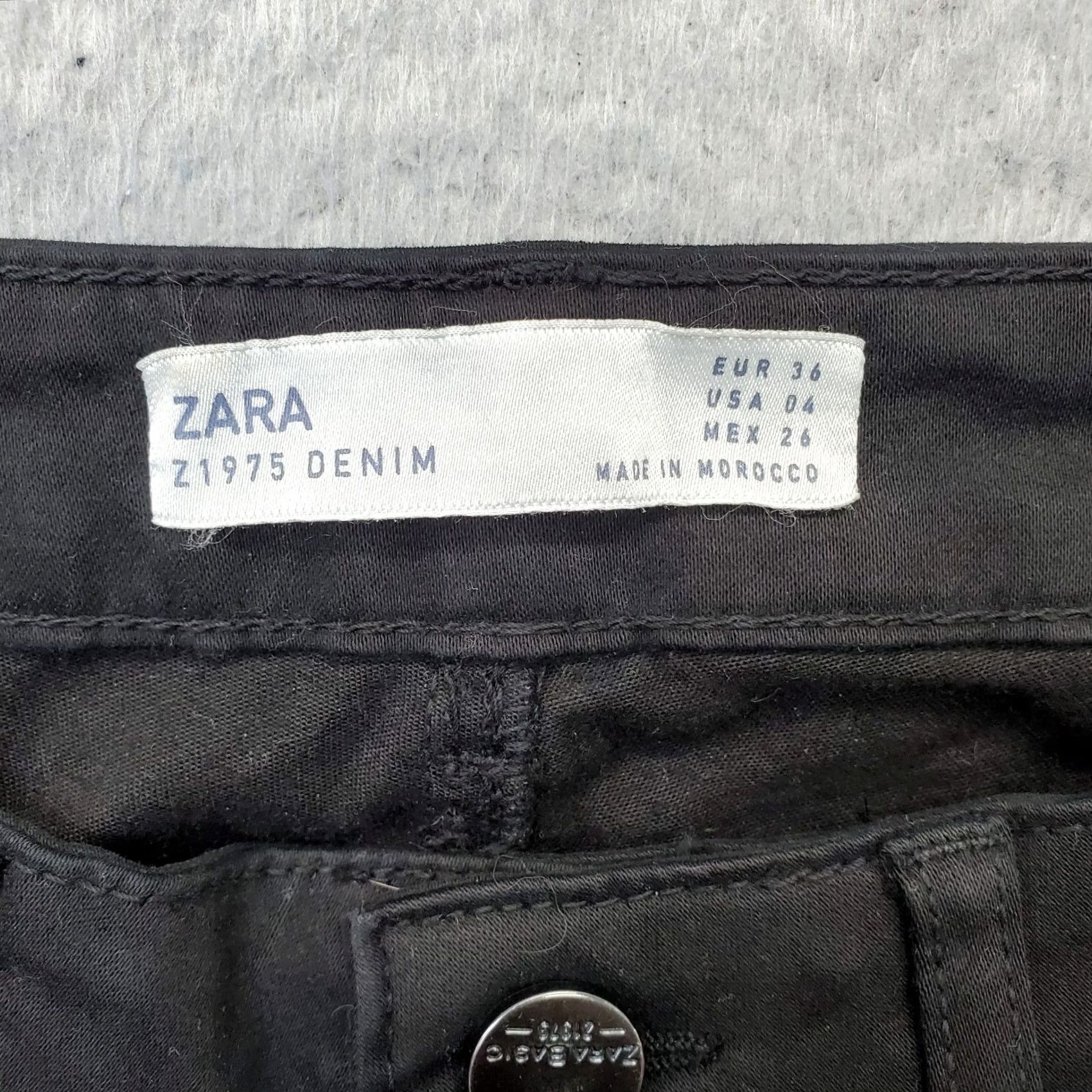 Zara Zara Womens Pants 36 Black Cotton Mid-Rise Flat Front Skinny Leg Chino Casual Flat Front Pants US Size 36 Womens Size 25" / US 0 / IT 36 - 7 Thumbnail