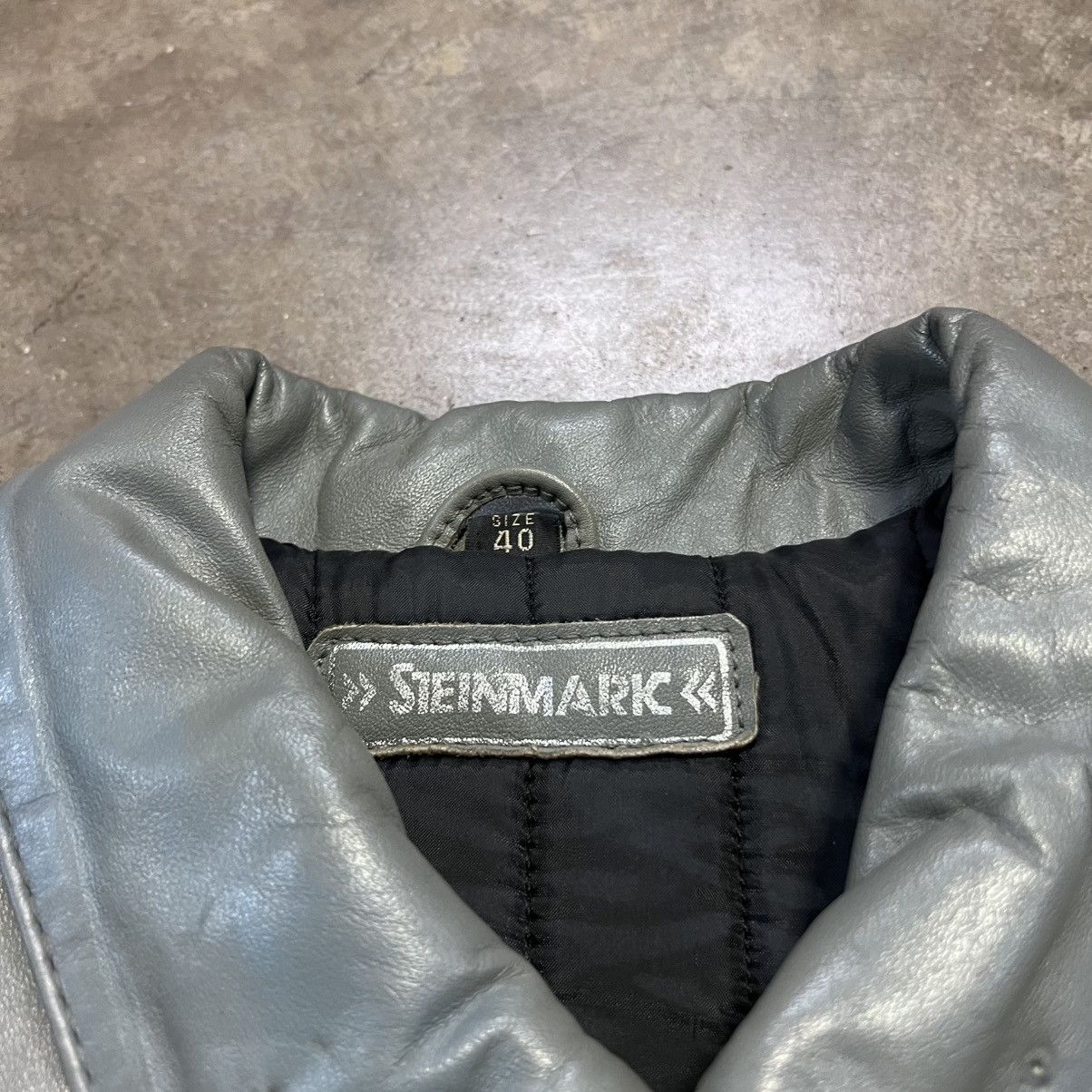 Vintage Vintage Steinmark Leather Jacket Biker Motorcycle Striped Size US M / EU 48-50 / 2 - 12 Thumbnail