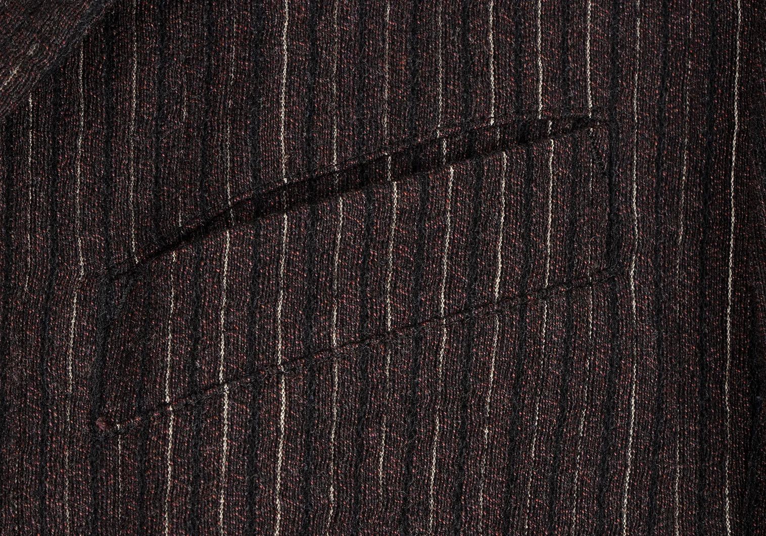 Jean Paul Gaultier Wool and Rayon Striped 2B Jacket in Dark Brown, Size 48 Size US M / EU 48-50 / 2 - 6 Thumbnail