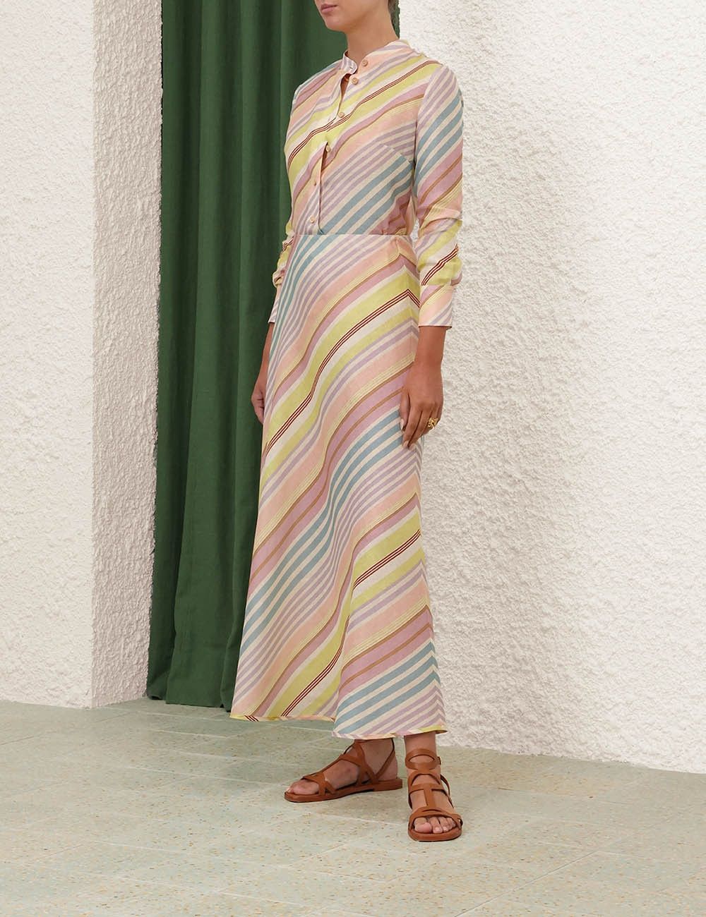 Zimmermann oc11z0525 Halliday Slim Shirt in Multicolor Size L / US 10 / IT 46 - 3 Thumbnail