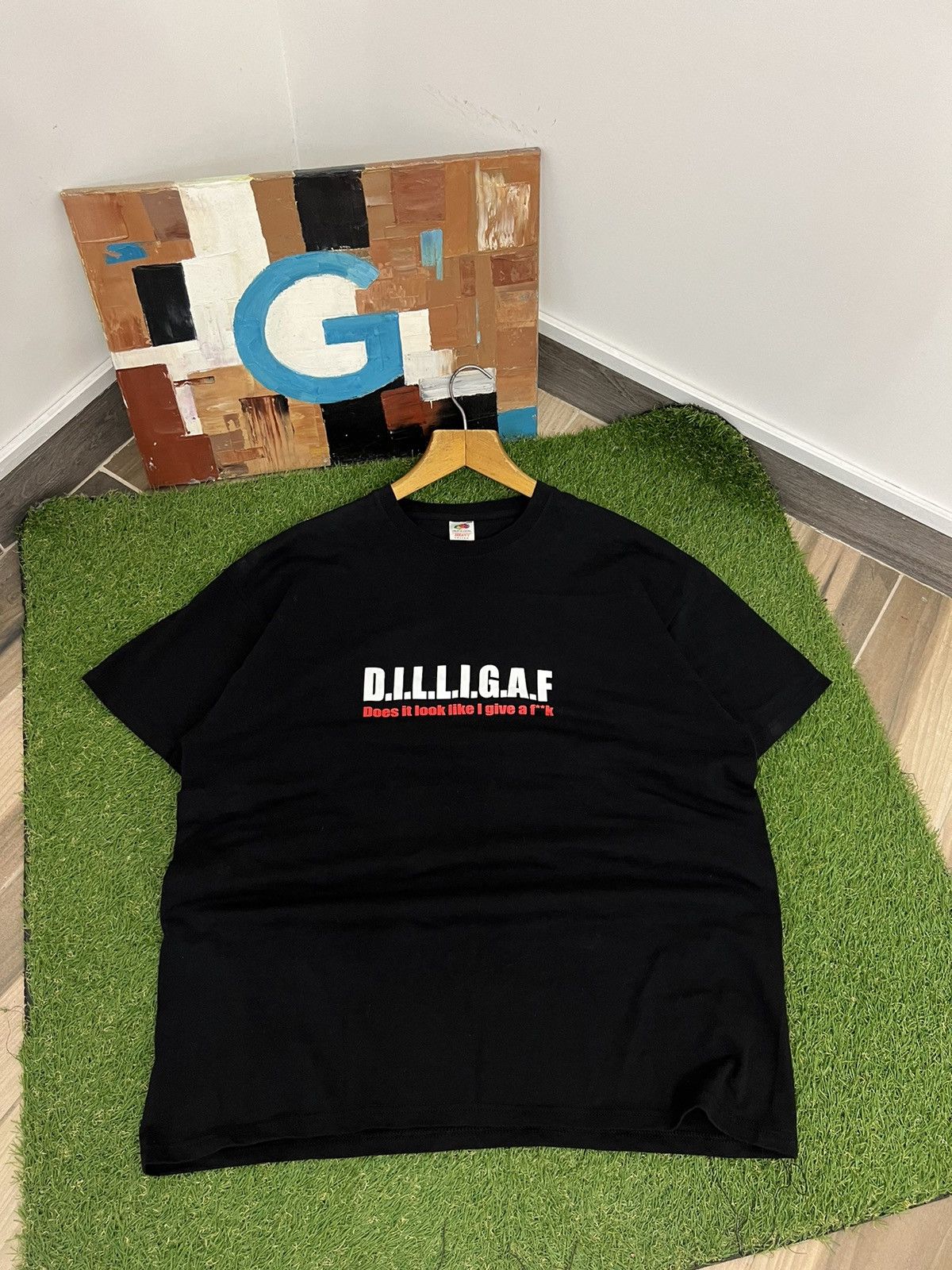 Vintage Dilligaf T-Shirt Funny Joke XL Y2K Size US XXL / EU 58 / 5 - 1 Thumbnail