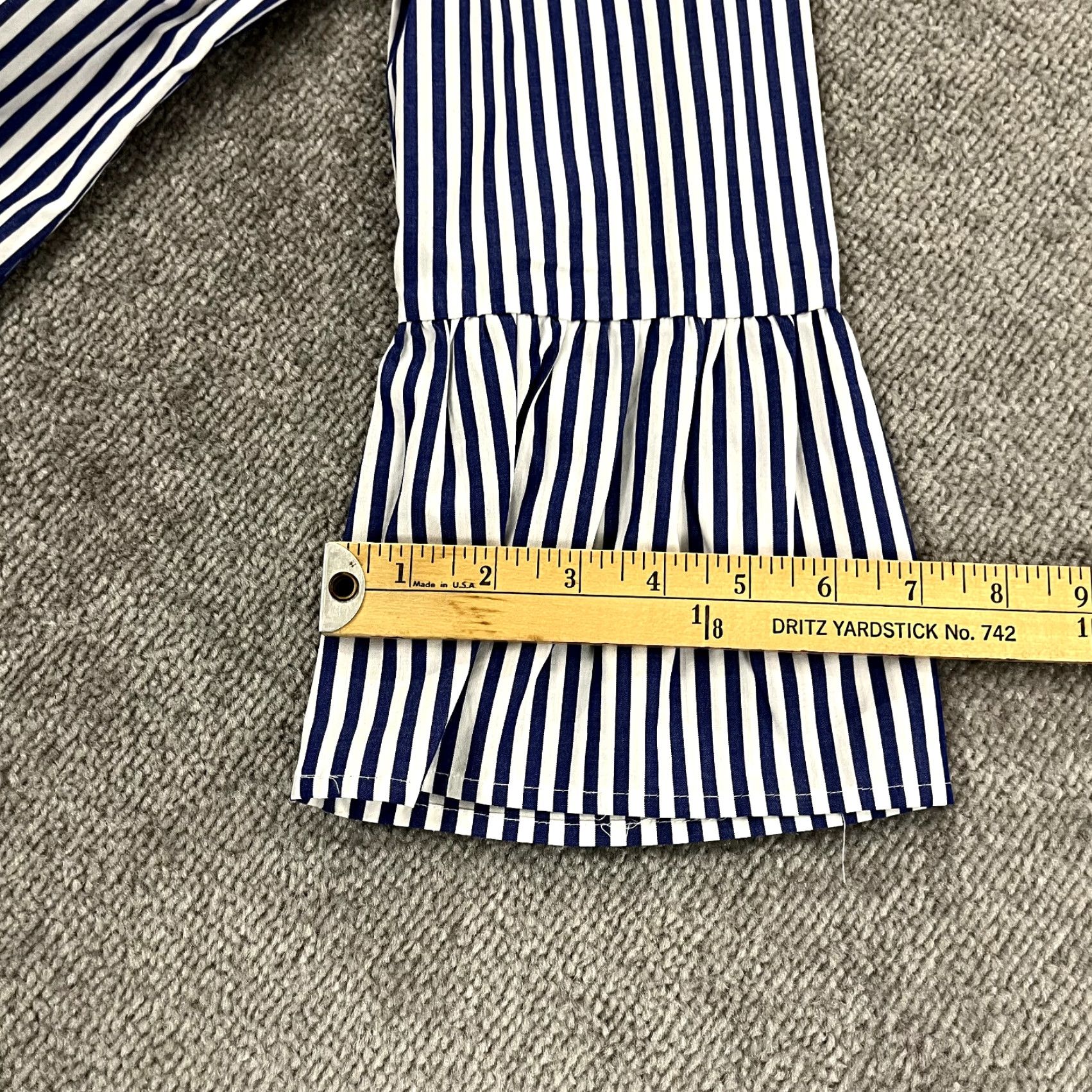 Charter Club VINTAGE Charter Club Shirt Women Size 6 White Blue Striped Stitched Floral Button-Up Top Size M / US 6-8 / IT 42-44 - 7 Thumbnail