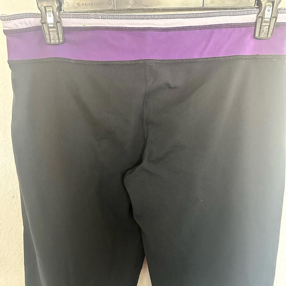 Designer Alo Yoga Pants Leggings Wide Leg Small Black Purple CoolFit Size 28" / US 6 / IT 42 - 6 Thumbnail