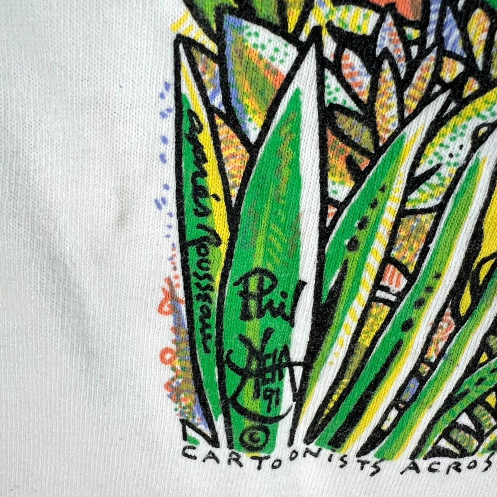 Fruit Of The Loom VINTAGE Fruit of the Loom T-Shirt 90s Mens XL White Graphic Print Crew Neck Short Sleeve 1990s Classic Size US XL / EU 56 / 4 - 5 Thumbnail