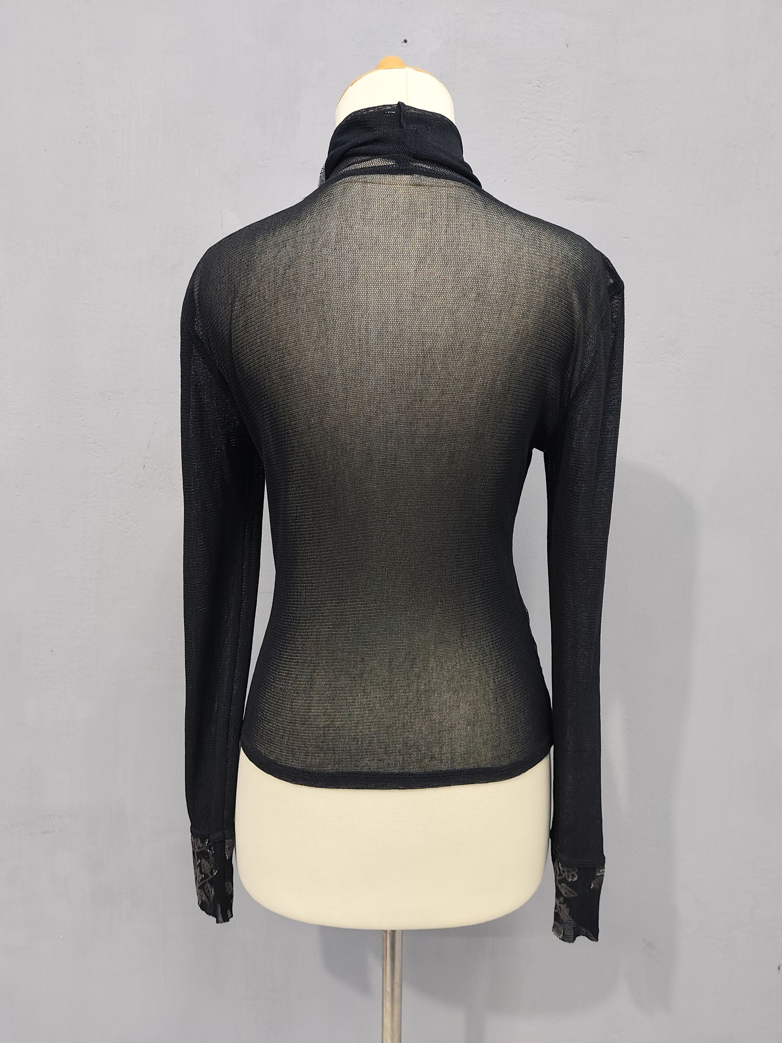 Japanese Brand Cosa-Nostra🇯🇵Sheer Stretch Mesh Print Gothic Top Size M / US 6-8 / IT 42-44 - 4 Thumbnail