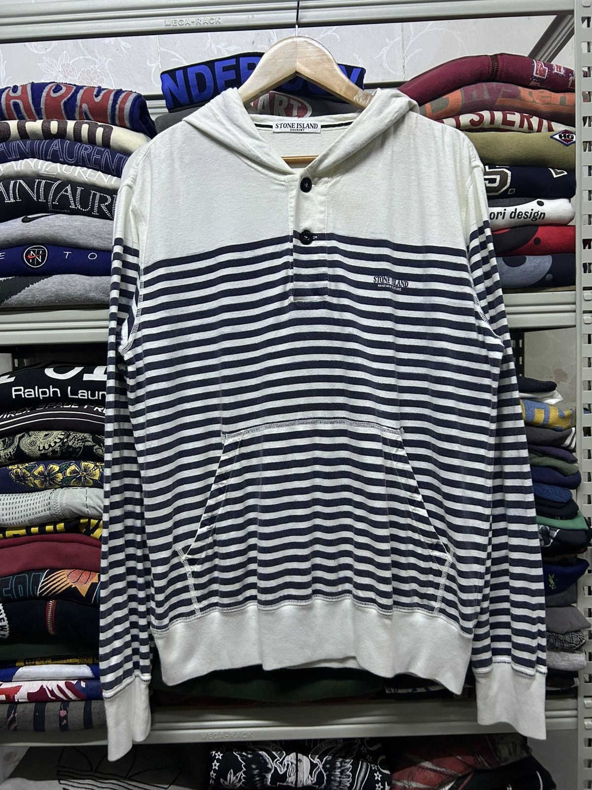 Stone Island vintage striped stone island hoodie Size US L / EU 52-54 / 3 - 1 Thumbnail