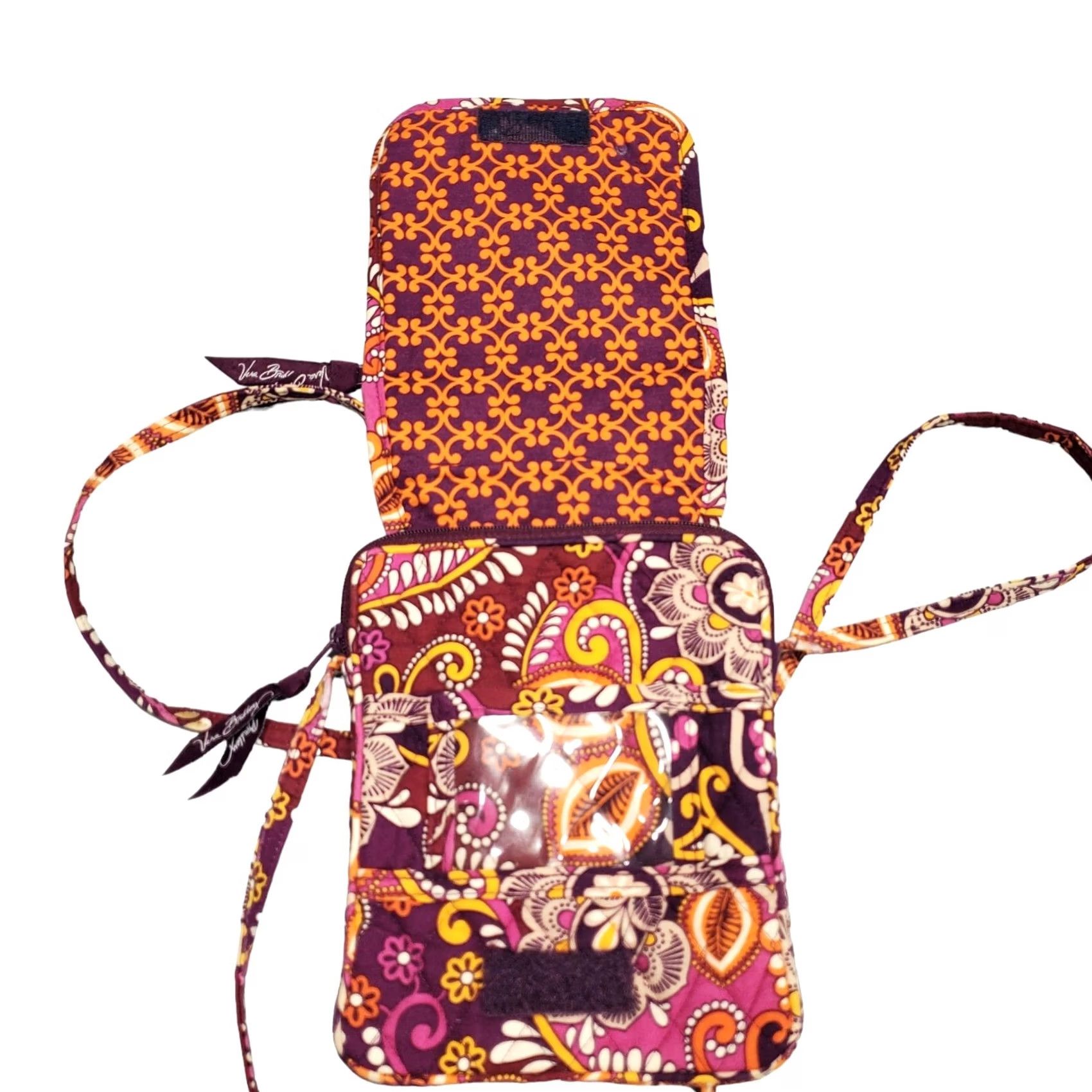 Vintage Vera Bradley Hipster Crossbody Bag Womens Purple Multi Fabric Paisley Zip Pocket P42 Size ONE SIZE - 5 Thumbnail