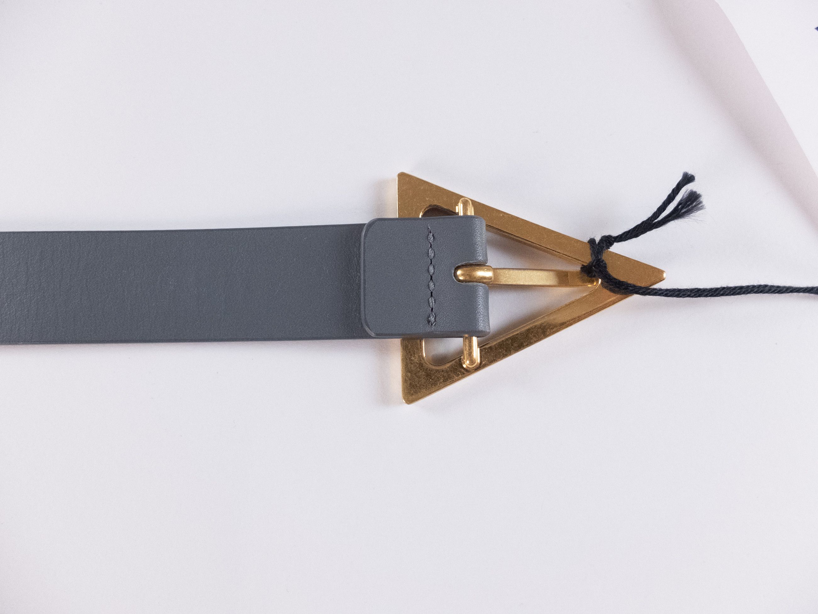 Bottega Veneta BOTTEGA VENETA Triangle gray leather belt 80 Size ONE SIZE - 4 Thumbnail