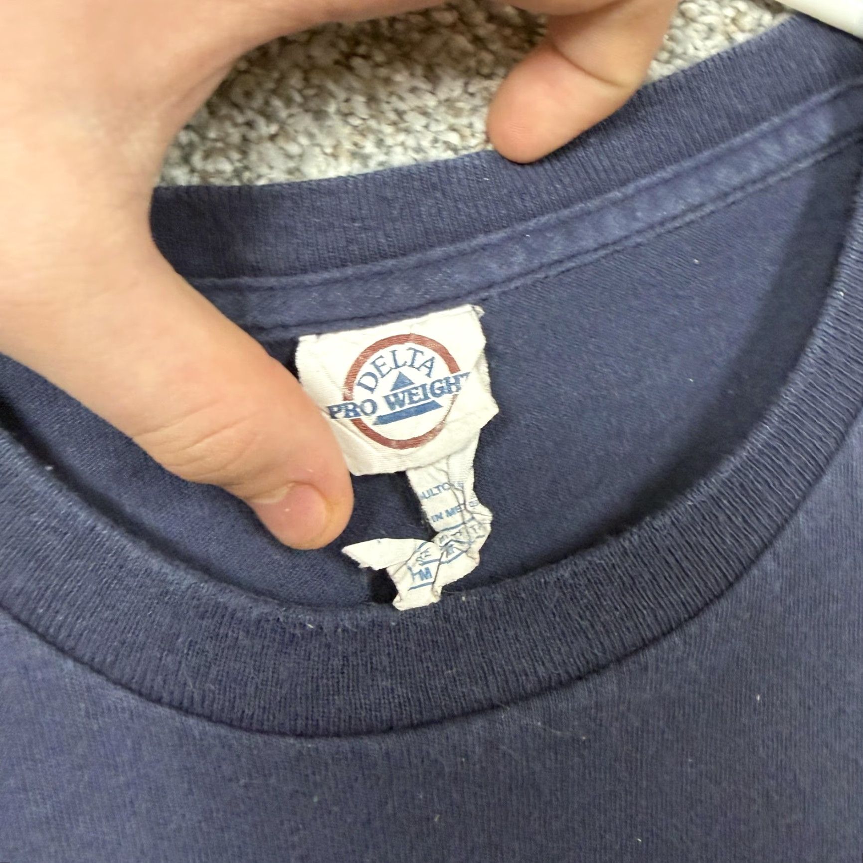Delta VINTAGE Delta Pro Weight Shirt Men M Blue Navy NRA Patriotic USA Flag Graphic Back Logo Mockup Size US M / EU 48-50 / 2 - 4 Thumbnail