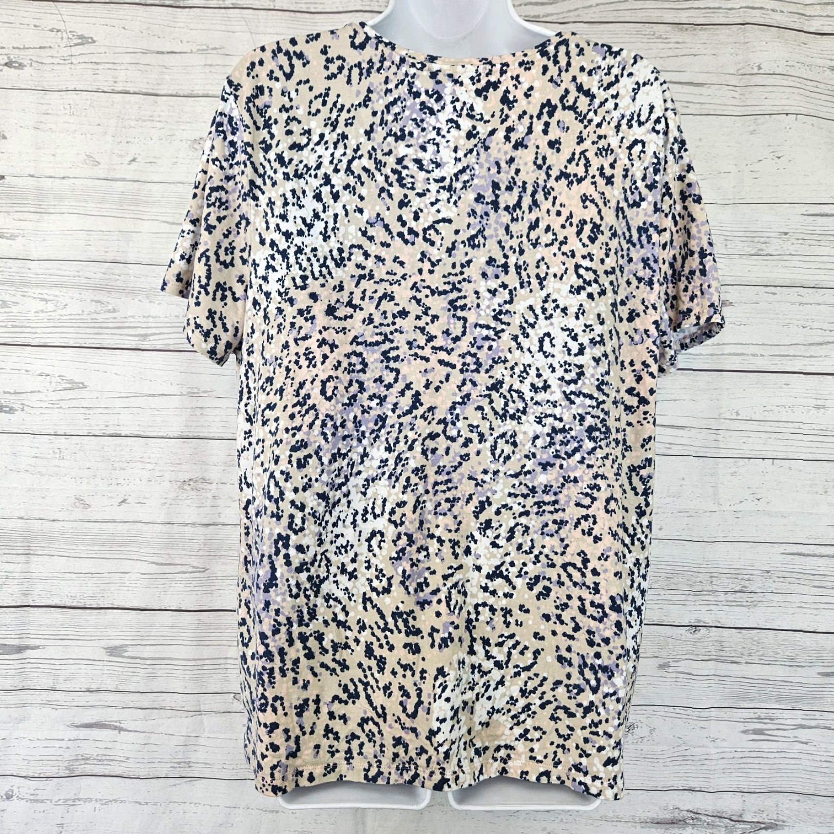 Vintage Chico's Weekends Womens Top XL Pink Beige Short Sleeve Cotton Blend Shirt Women XL Pink Beige Size XL / US 12-14 / IT 48-50 - 3 Thumbnail
