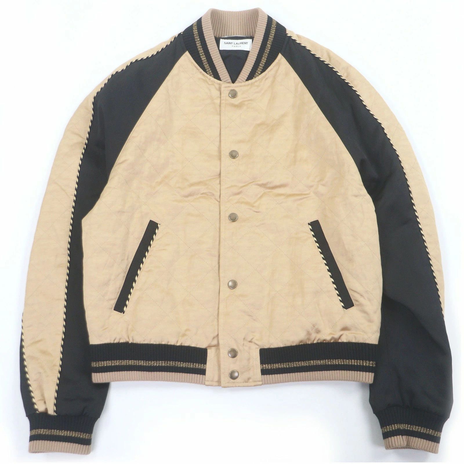 Saint Laurent Paris SAINT LAURENT PARIS Teddy/ Stadium Jacket Gold/Black 46 Size US S / EU 44-46 / 1 - 1 Thumbnail