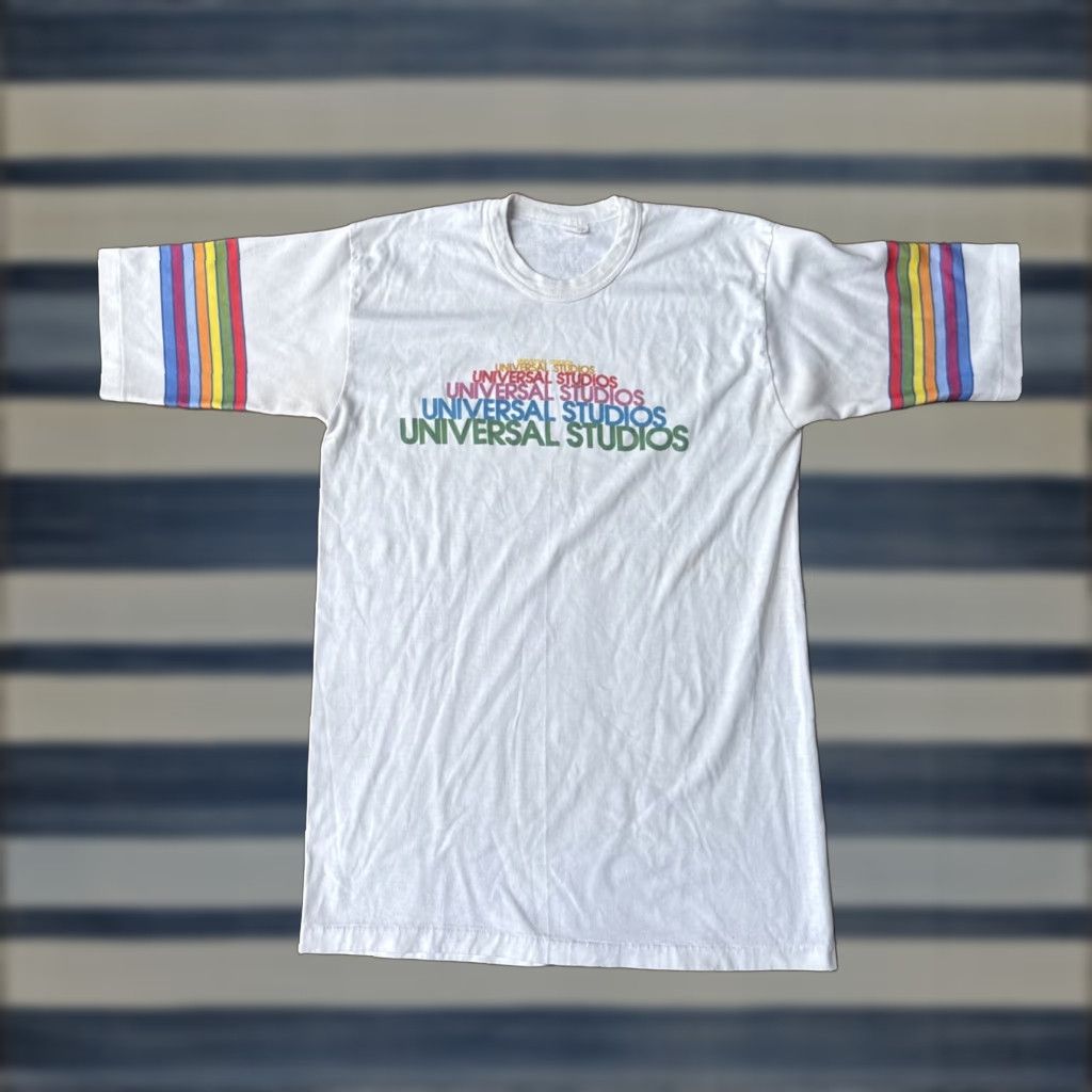 Rainbow VINTAGE Universal Studios Hollywood Rainbow T-Shirt White 50/50 Graphic Crew Neck Short Sleeve Large Mens Size US L / EU 52-54 / 3 - 1 Thumbnail