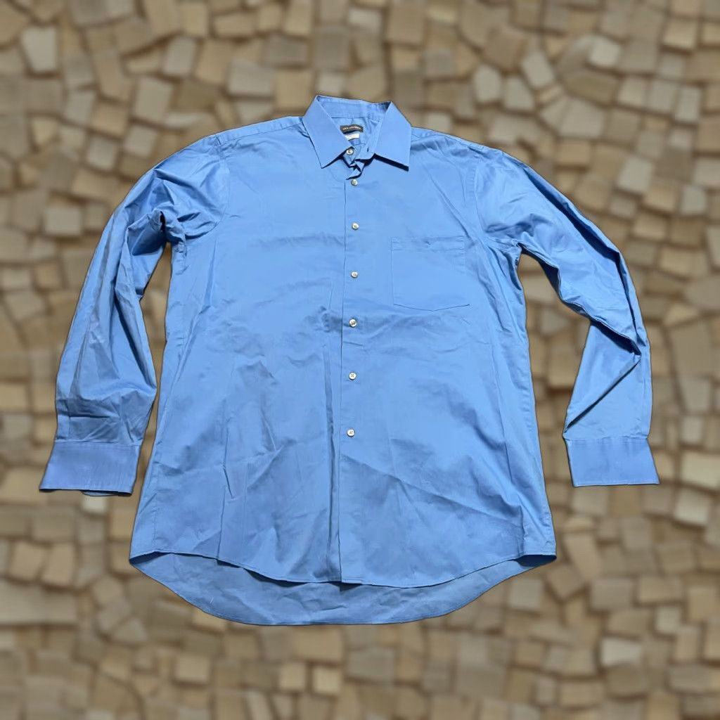Van Heusen Van Heusen Shirt Men 15-15.5 34/35 Button-Up Long Sleeve Blue Vintage No (adjusted) Size US M / EU 48-50 / 2 - 1 Thumbnail