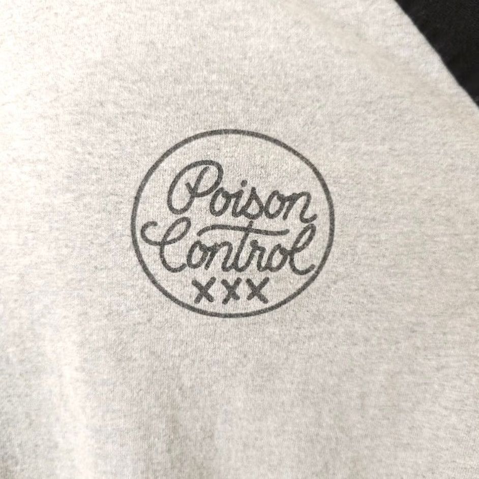Vintage In4mation T Shirt Mens XL Gray Black Poison Control Knock Back Raglan Tee Size US XL / EU 56 / 4 - 3 Thumbnail