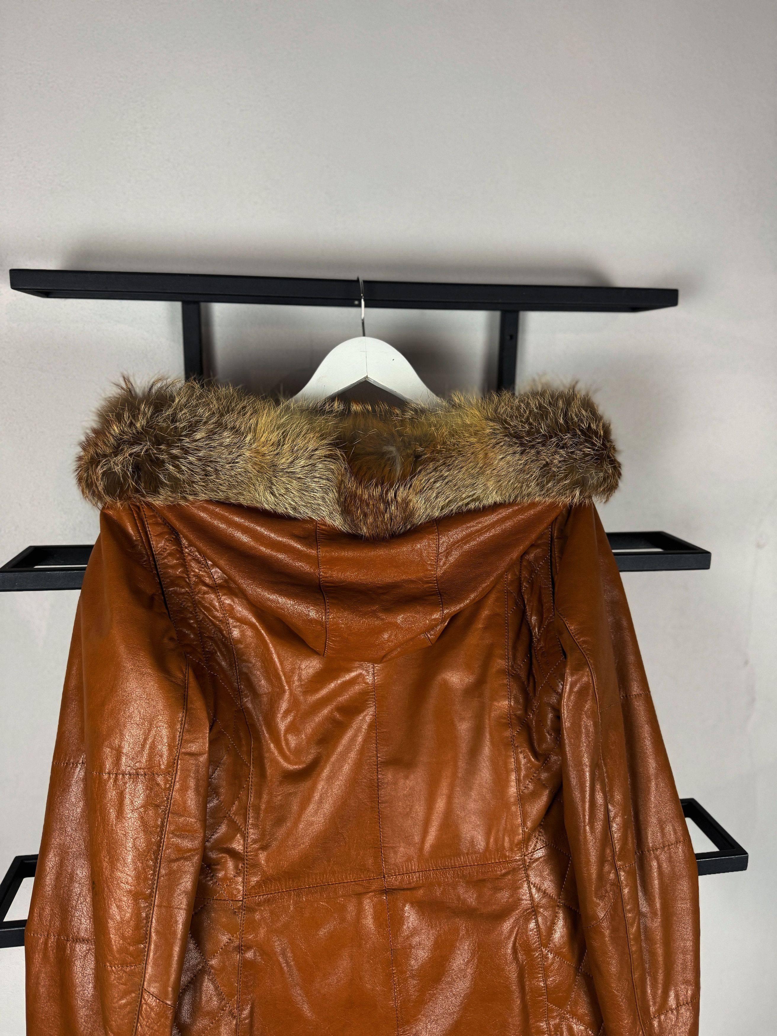 Issey Miyake Brown Leather Jacket Fur Panel Trim Hooded Y2K Vintage Rare Size US S / EU 44-46 / 1 - 10 Thumbnail