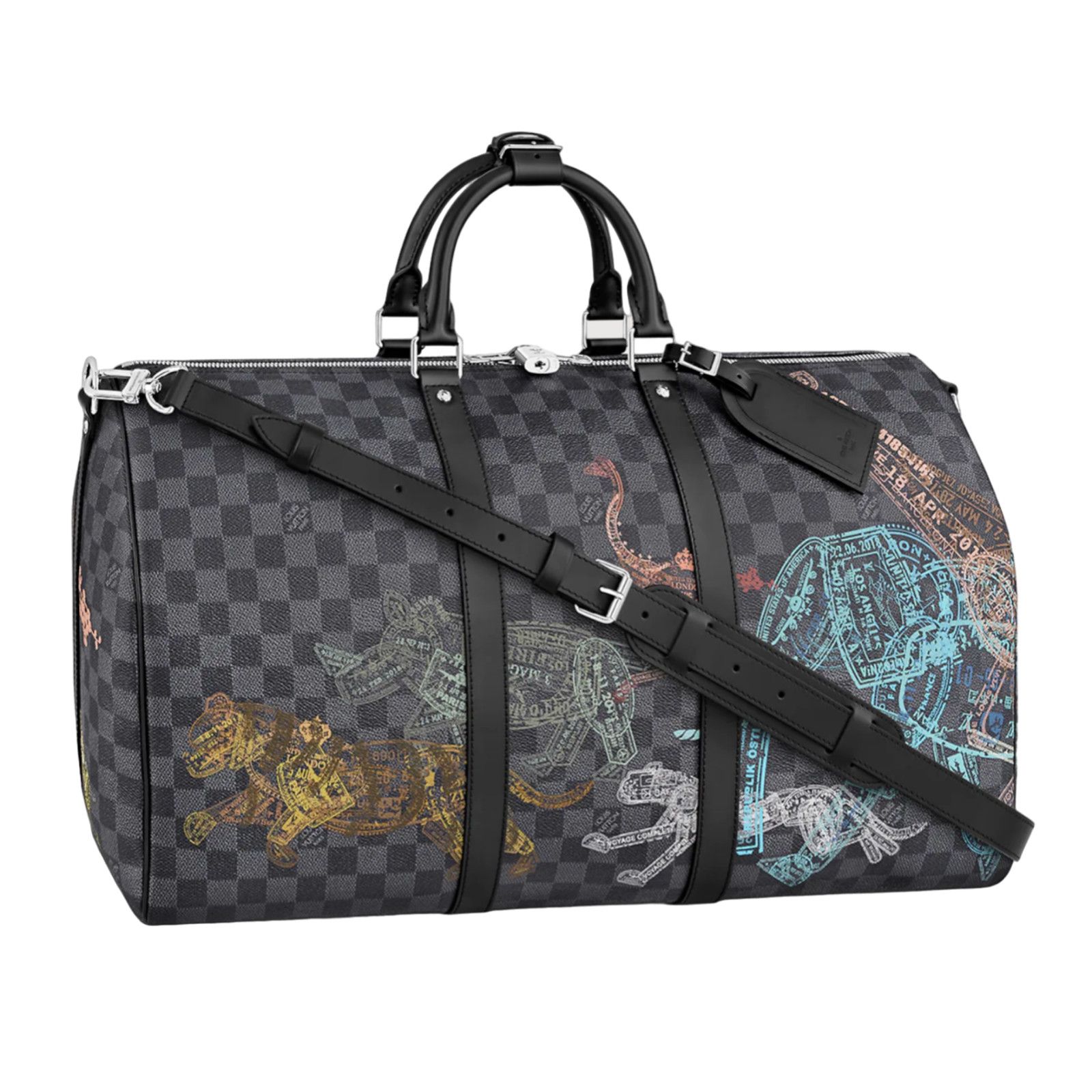 Louis Vuitton Louis Vuitton Graphite Stamps Animals Weekend Bag Size ONE SIZE - 1 Thumbnail