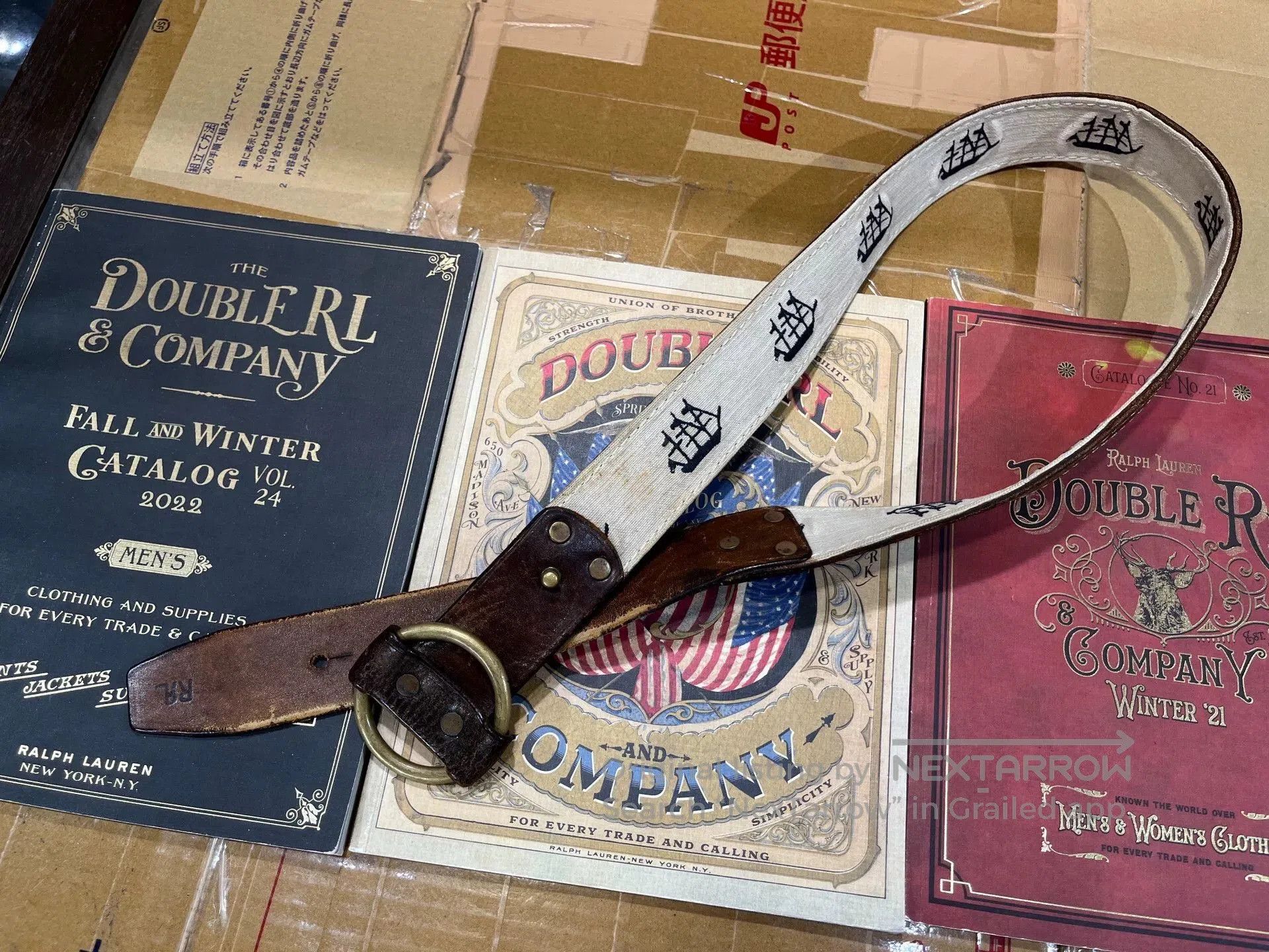 rrl limited edition leather belt by ralph lauren.