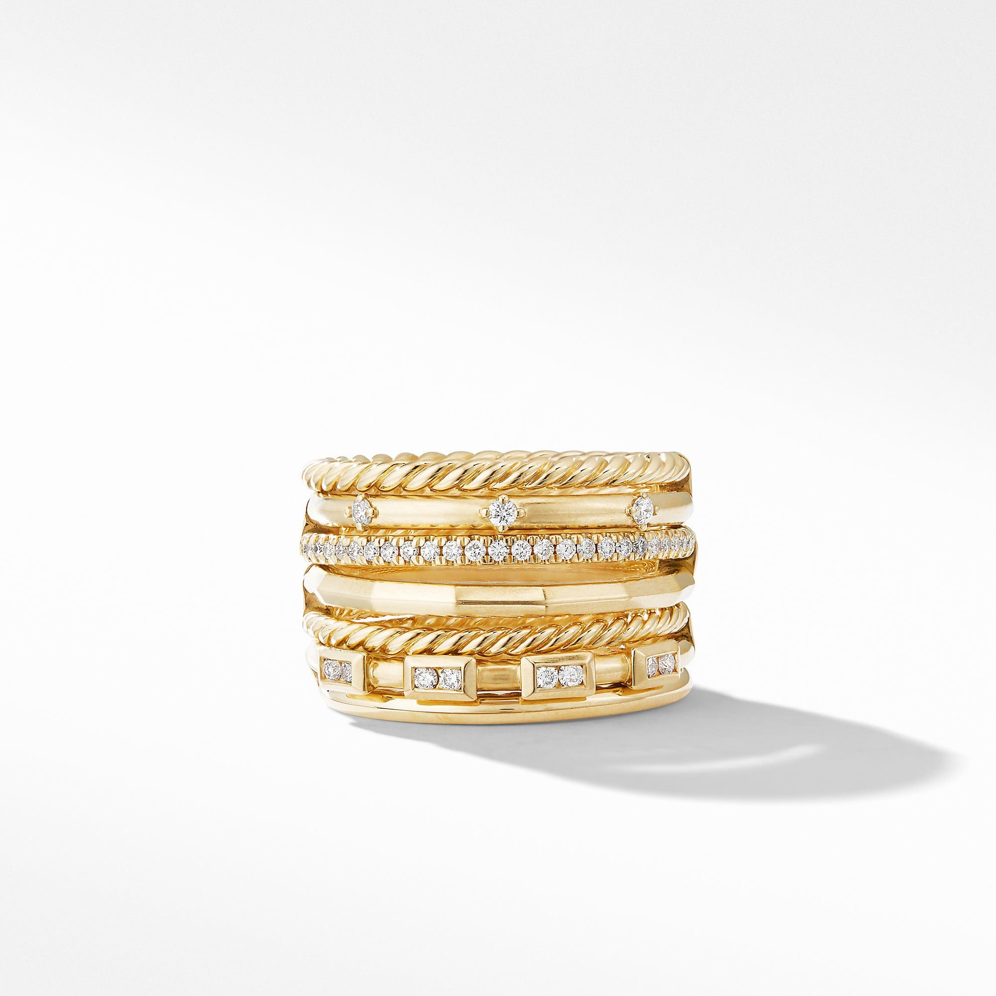 David Yurman o1w1db10325 Ring in 18K Yellow Gold with Pave Diamonds Size ONE SIZE - 1 Thumbnail