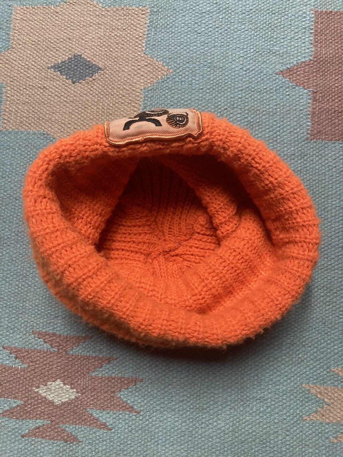 Scully × Vintage Vtg acrylic knit beanie hi vis gear head patch mechanic Size ONE SIZE - 5 Thumbnail
