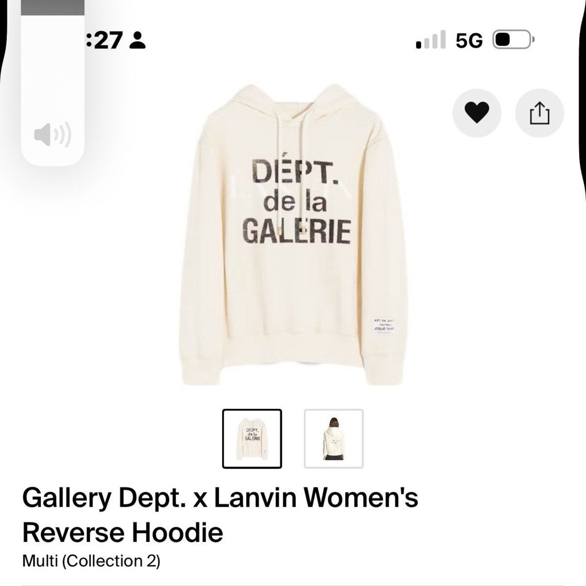 Gallery Dept. × Lanvin Gallery Dept. x Lanvin Women's Reverse Hoodie Multi Size US XS / EU 42 / 0 - 11 Thumbnail