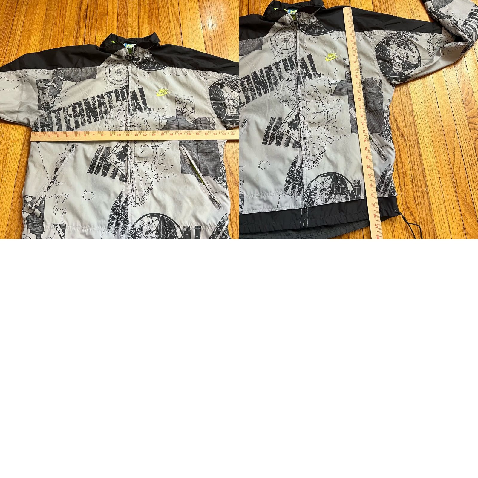 Nike VINTAGE Nike International All Over Print Windbreaker Jacket Mens Medium Gray Windbreaker 90s Modern Vintage Adidas Size US M / EU 48-50 / 2 - 8 Thumbnail