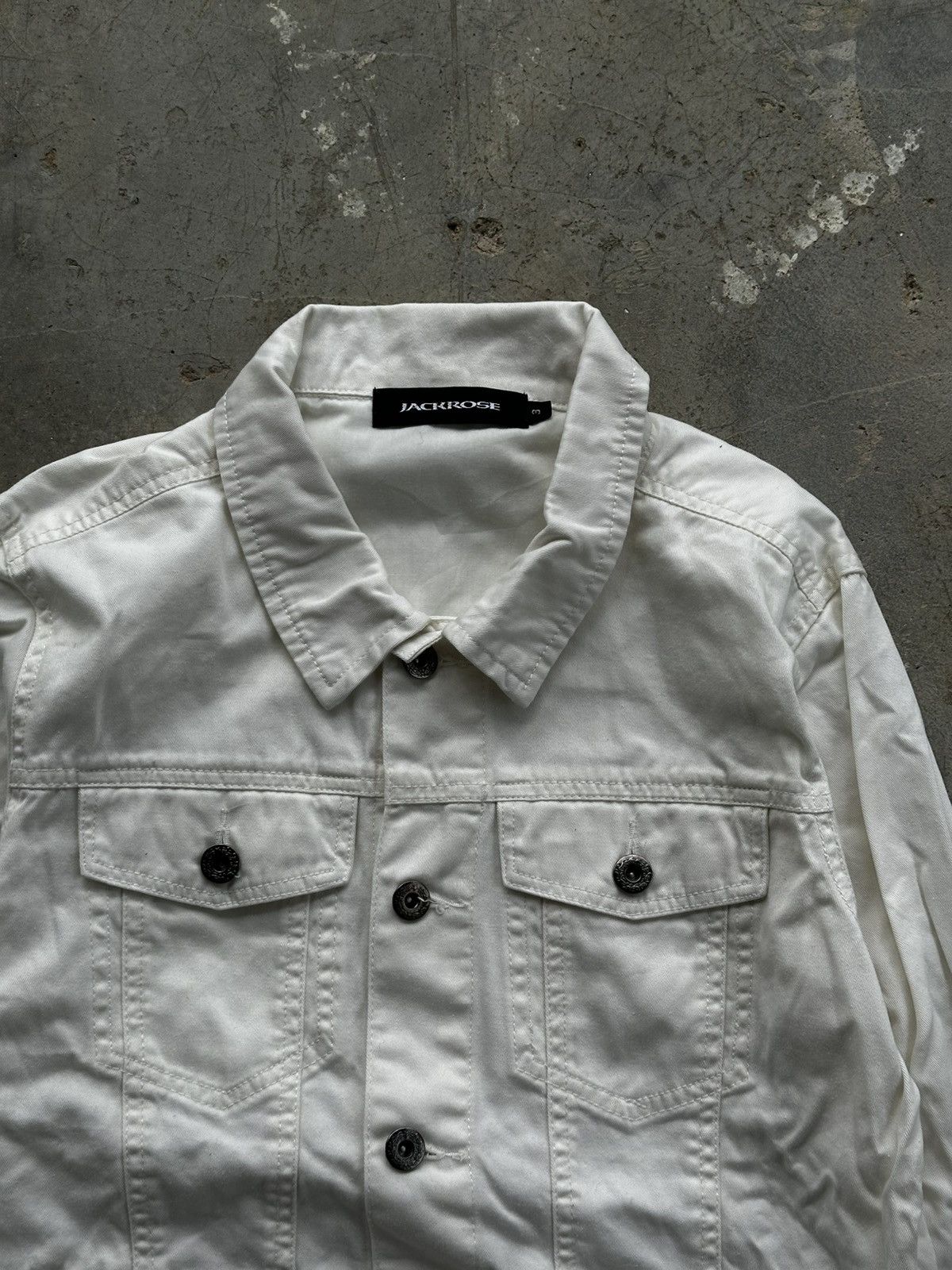 Japanese Brand Jackrose White Trucker Jacket y2k Size US M / EU 48-50 / 2 - 3 Thumbnail