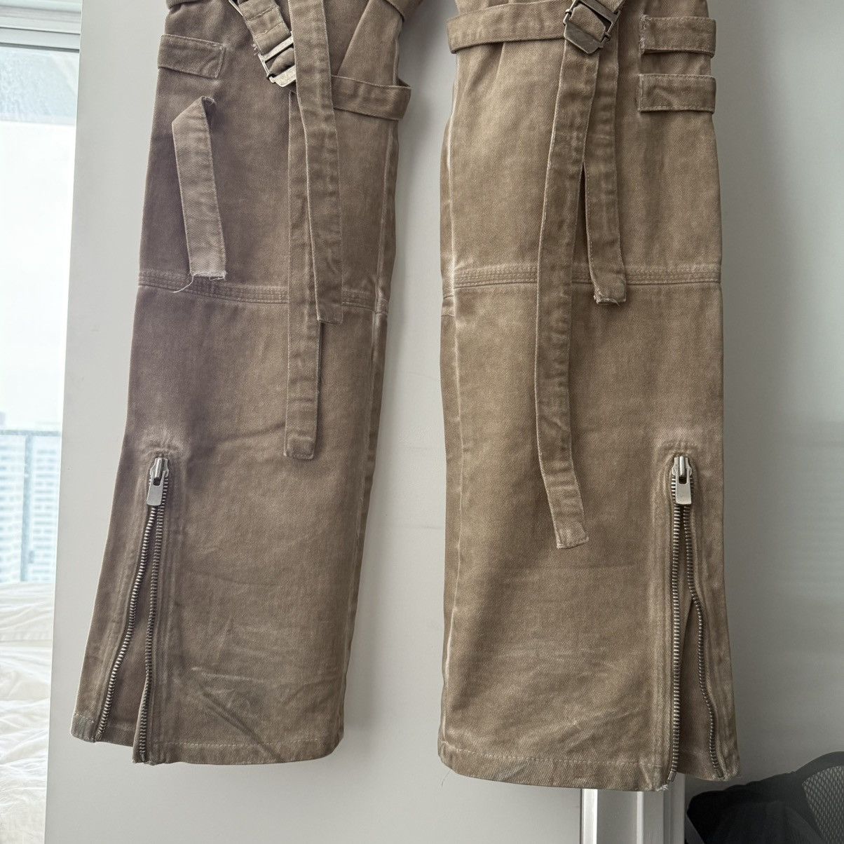 SHINE LUXURY OG Sample 1/1 – “Subhumane” Flared Kombat Cargo Pants Size US 32 / EU 48 - 14 Thumbnail